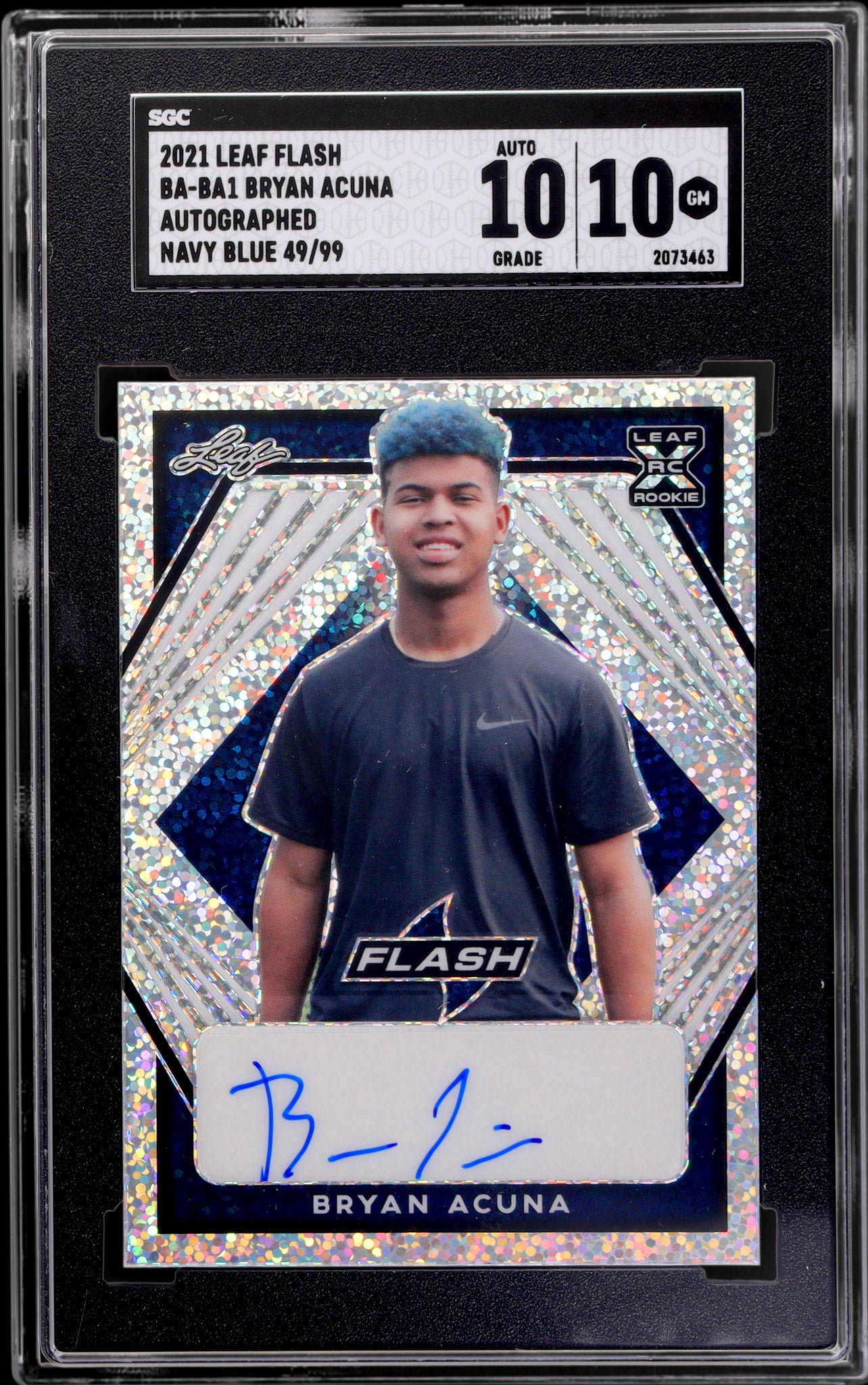 2021 Leaf Flash Autograph Navy Bryan Acuna #BABA1 /99 SGC 10