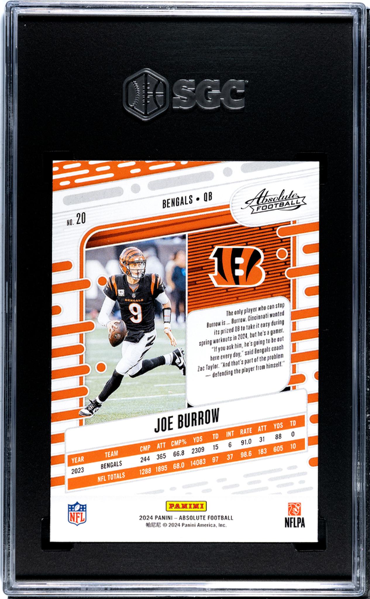 2024 Panini Absolute #20 Joe Burrow Retail SGC 10
