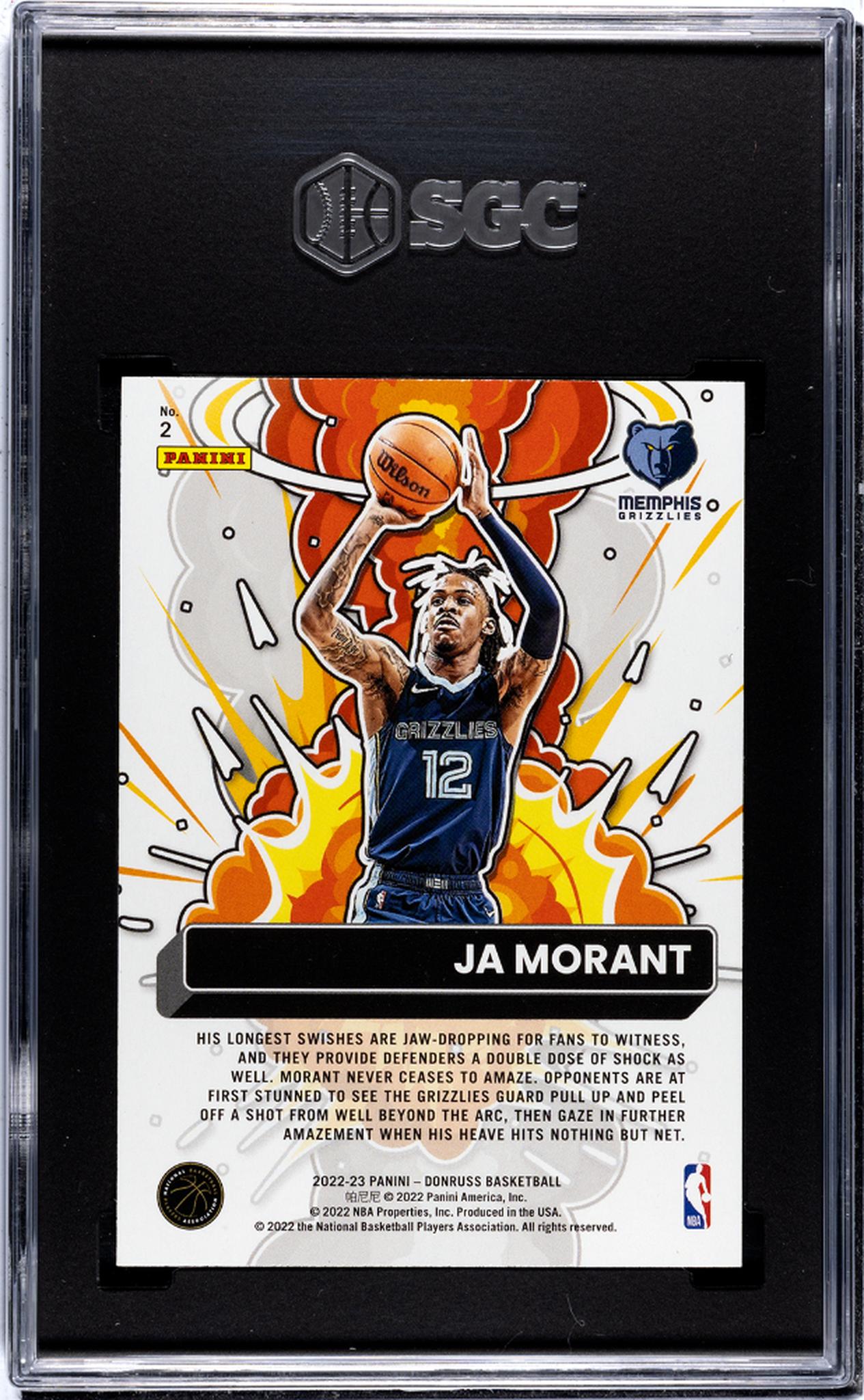 2022-23 Donruss #2 Ja Morant Bomb Squad! SGC 10