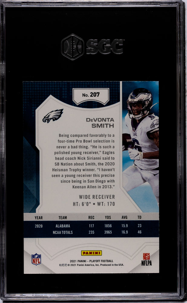 2021 Panini Playoff #207 DeVonta Smith  Rookie  SGC 9