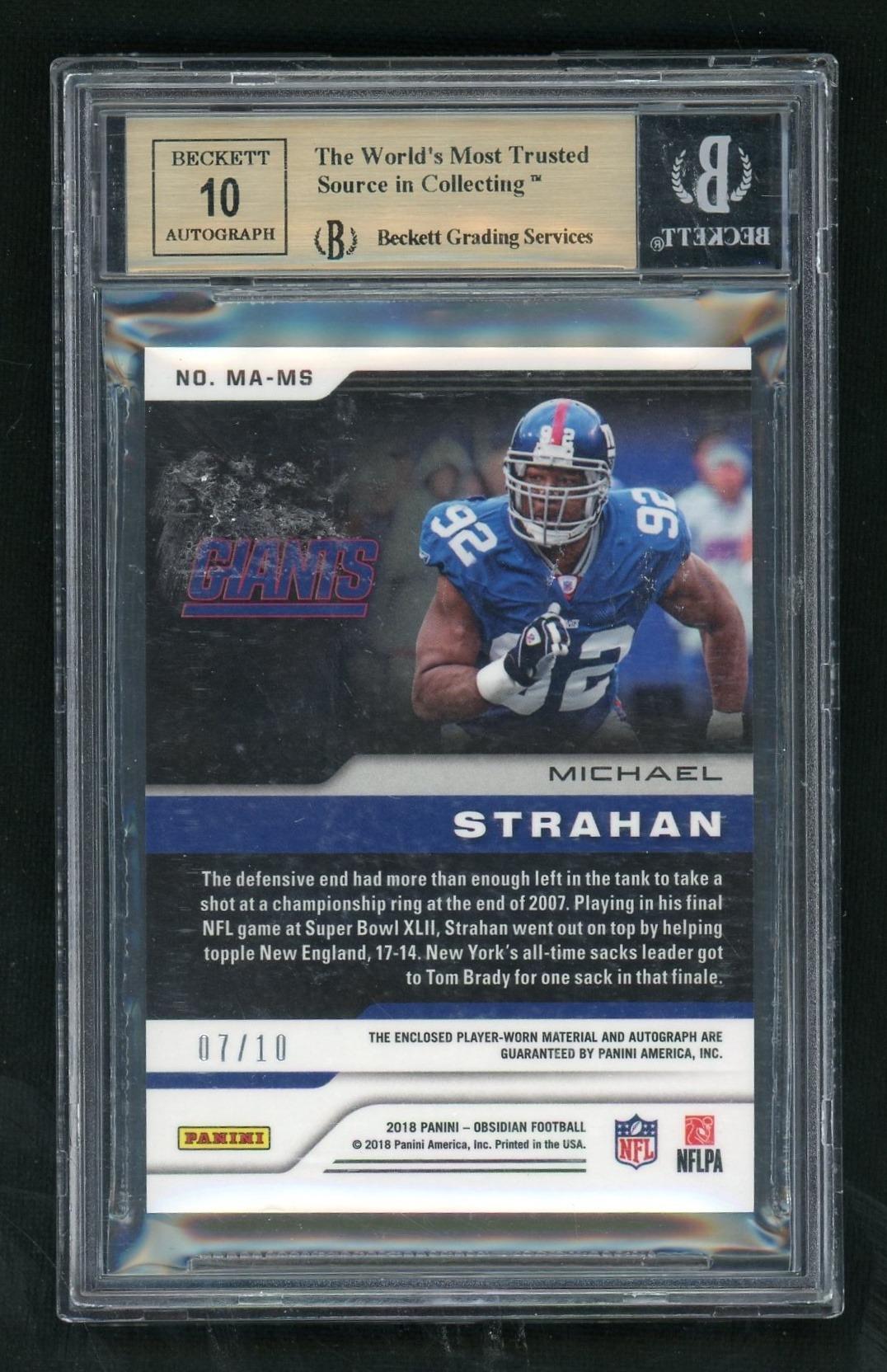 2018 Obsidian MA-MS Michael Strahan Matrix Material Auto BGS 9.5