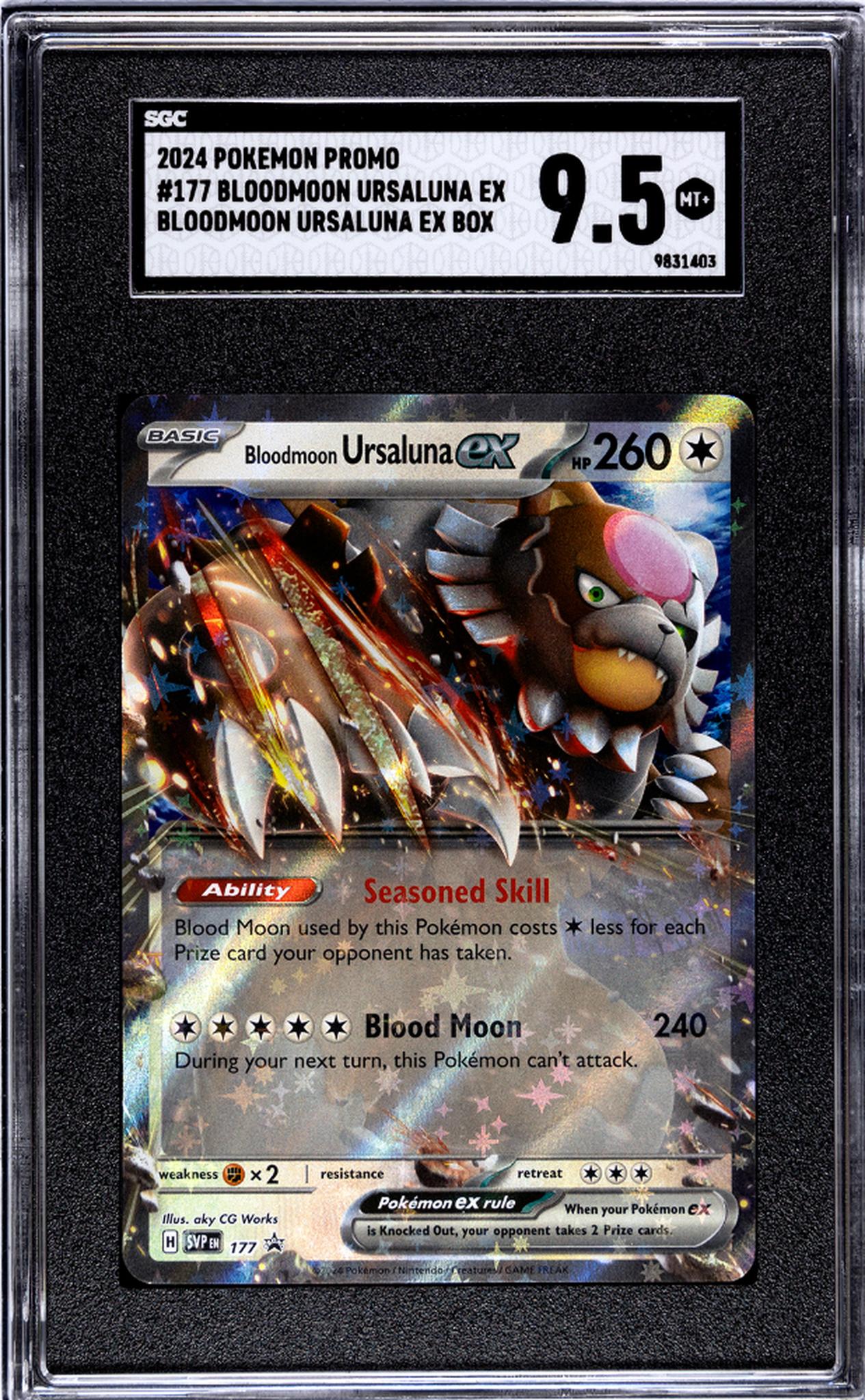 2024 Pokemon Promo #177 Bloodmoon Ursaluna Ex Bloodmoon Ursaluna Ex Box SGC 9.5