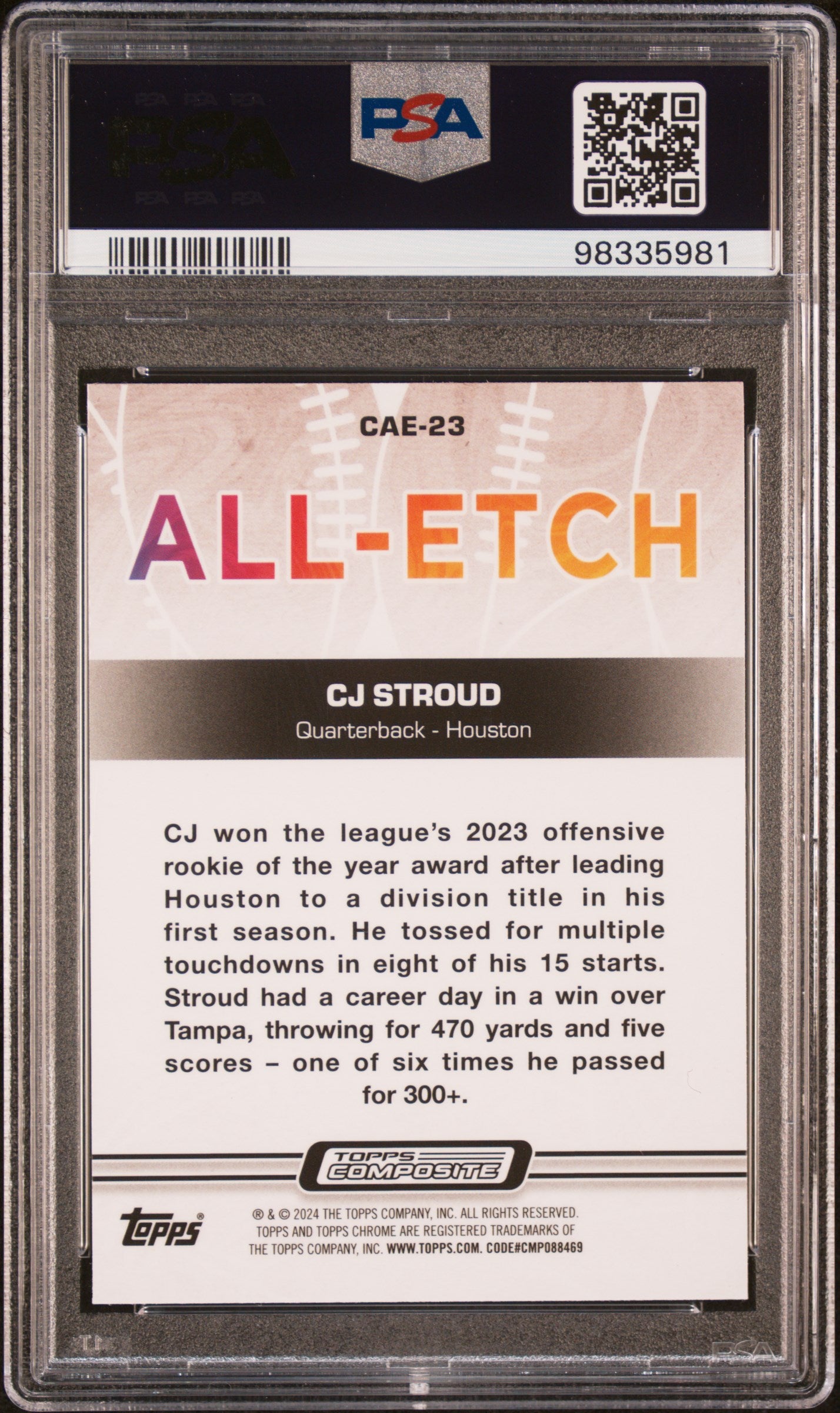 2023 Topps Chrome All-Etch Gold CJ Stroud #CAE23 /50 PSA 10