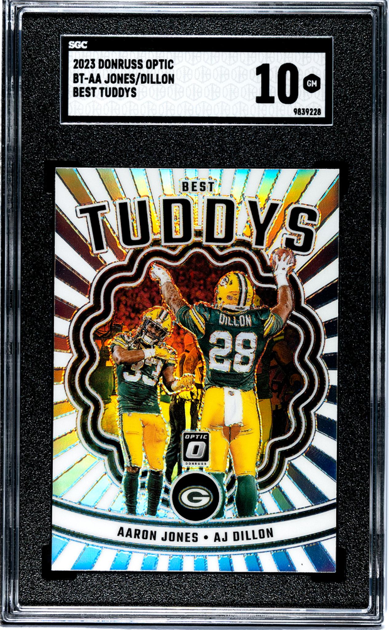 2023 Donruss Optic #BT-AA Aaron Jones AJ Dillon Best Tuddys SGC 10