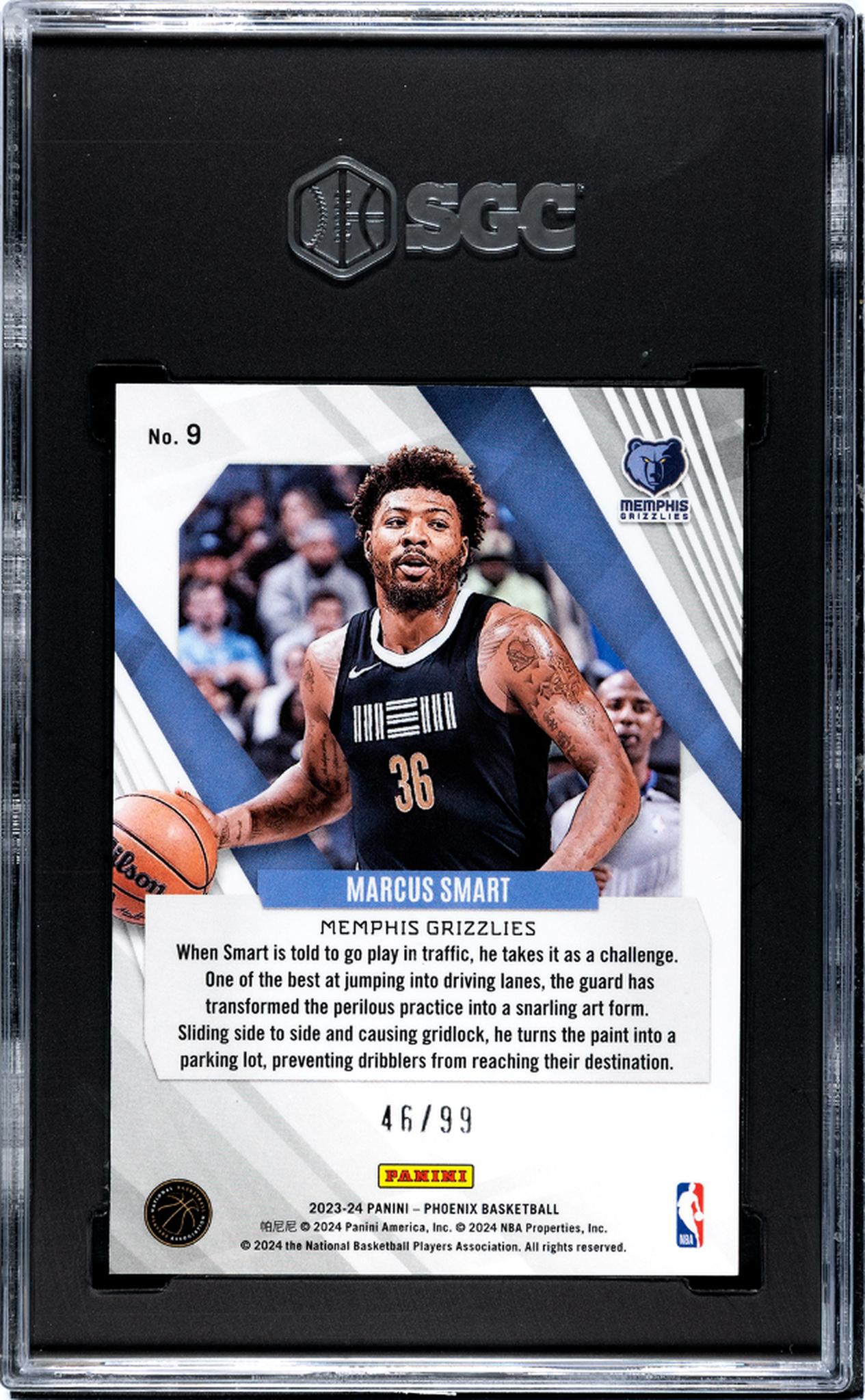 2023 Panini Phoenix #9 Marcus Smart Orange /99 SGC 10