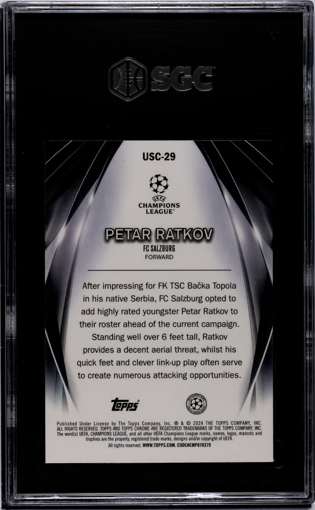 2023 Topps UEFA Ultimate Stage Chrome #USC-29 Petar Ratkov SGC 9