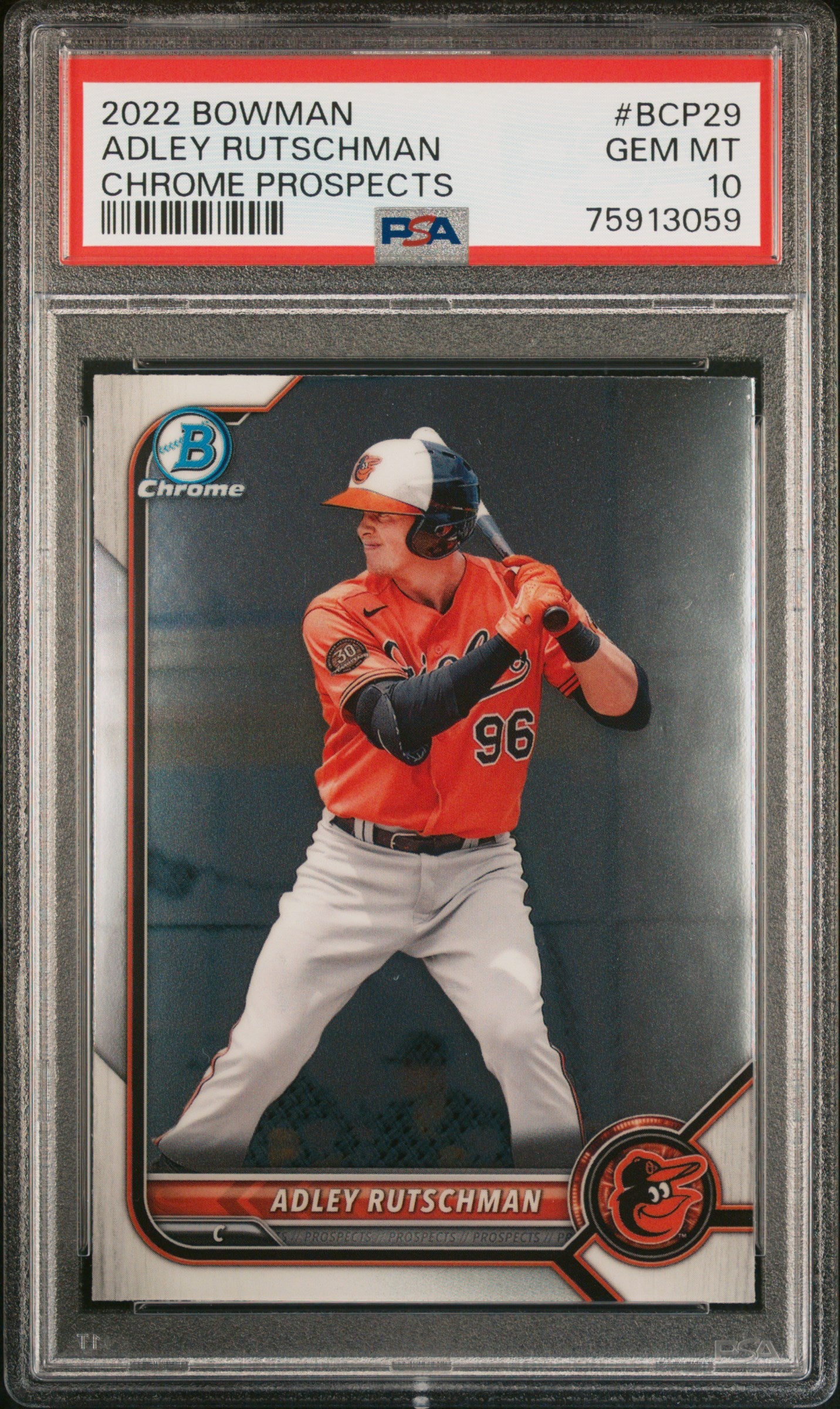 2022 Bowman Chrome Prospects Adley Rutschman #BCP29 PSA 10