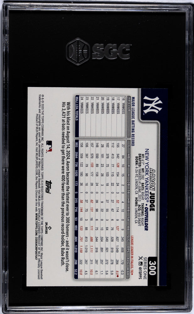 2025 Topps #300 Aaron Judge Diamante Foil SGC 9.5
