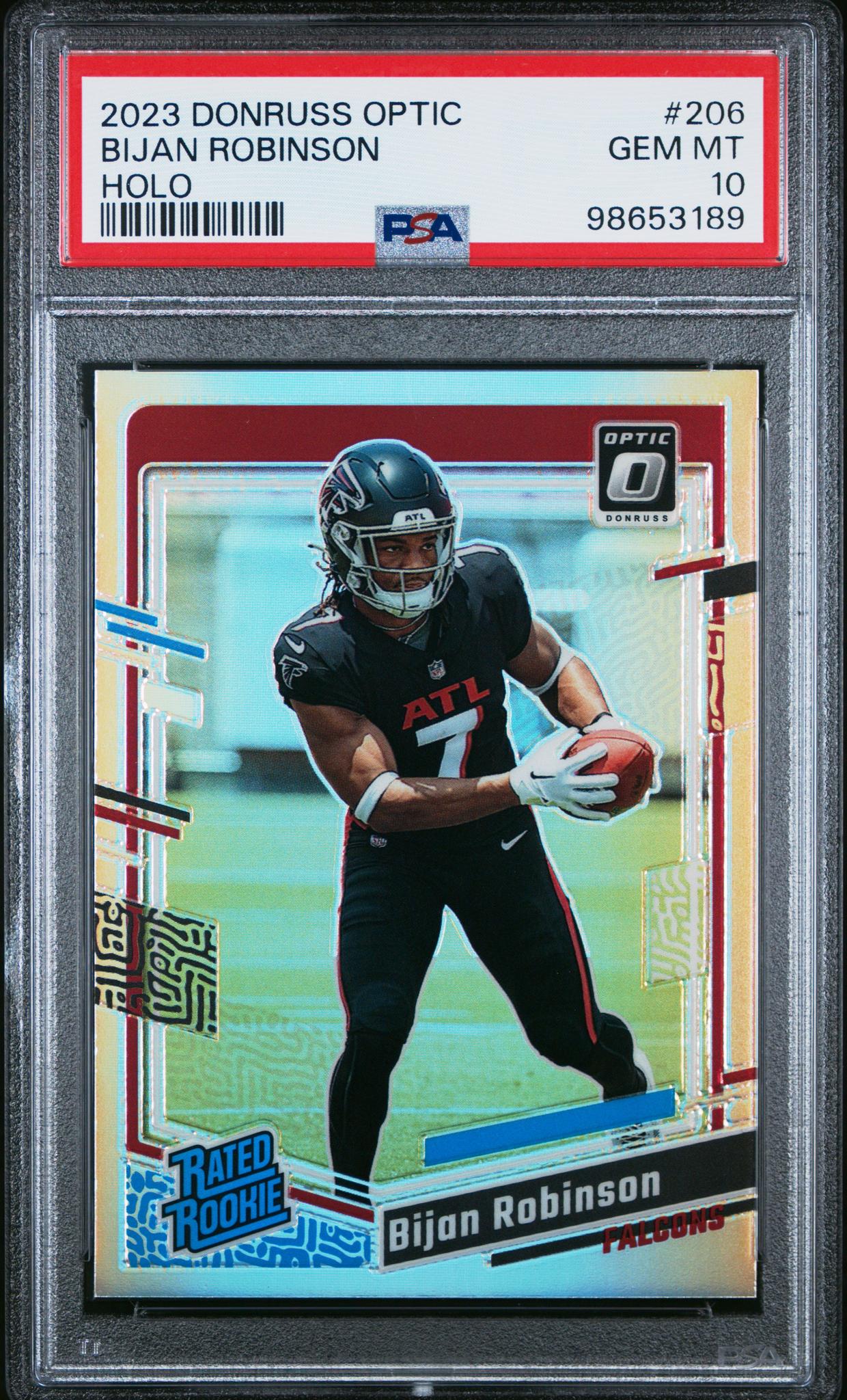 2023 Donruss Optic Rated Rookie Holo Bijan Robinson #206 PSA 10