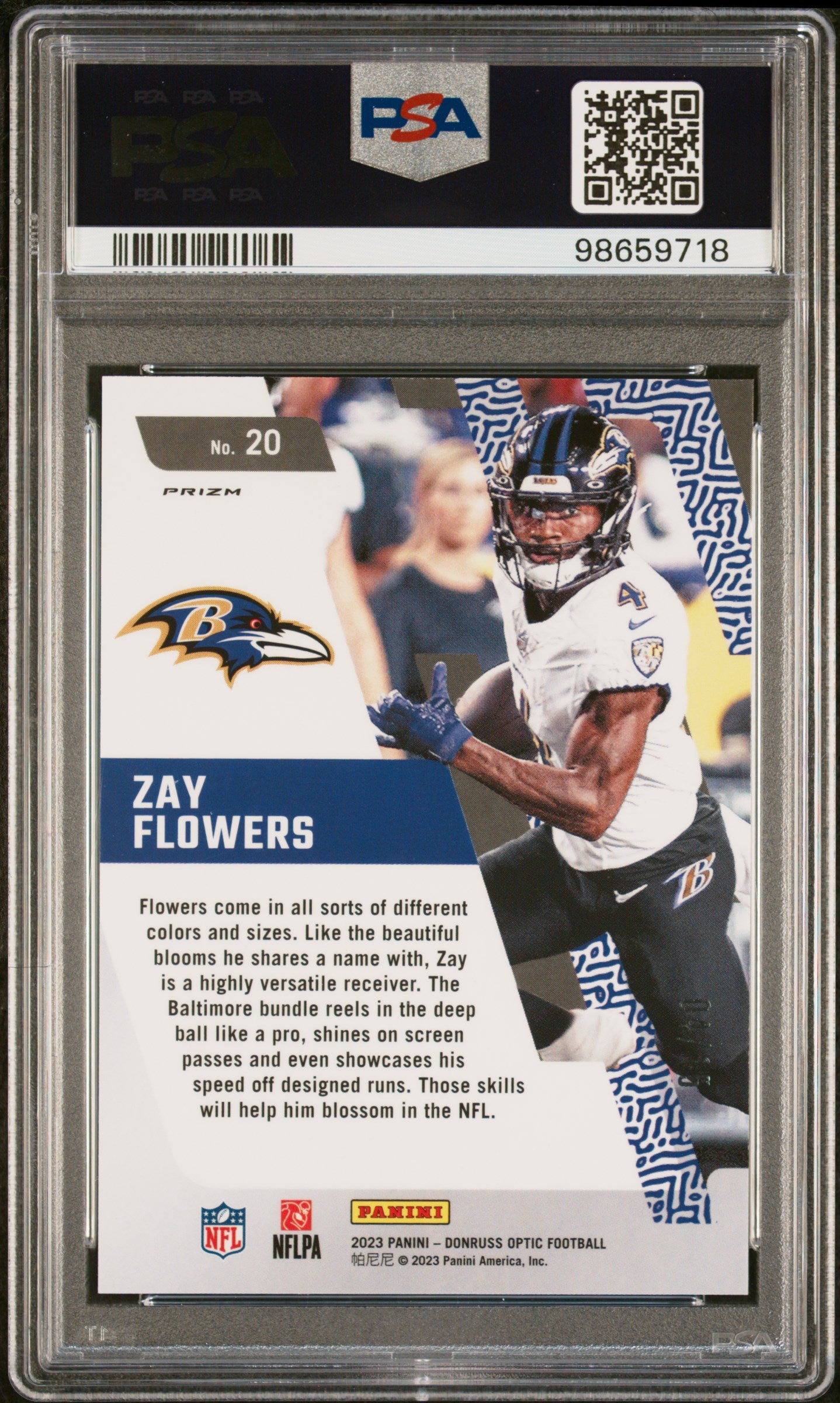 2023 Panini Donruss Optic Rookie Primary Colors Ice Zay Flowers #20 RC PSA 9