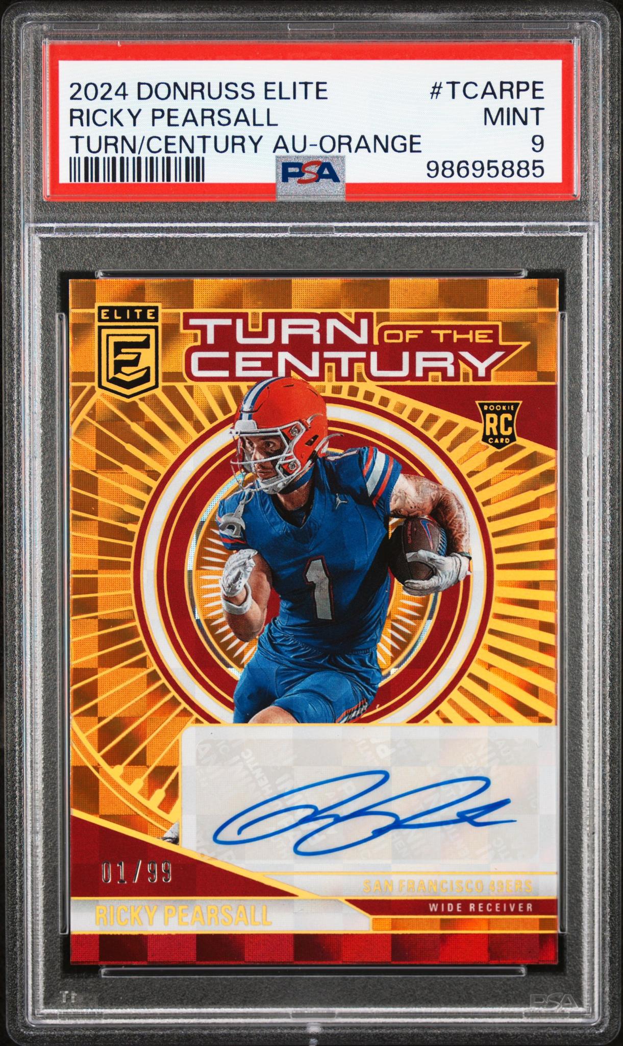 2024 Panini Donruss Elite Turn of the Century Autographs Orange Ricky Pearsall #TCARPE /99 PSA 9