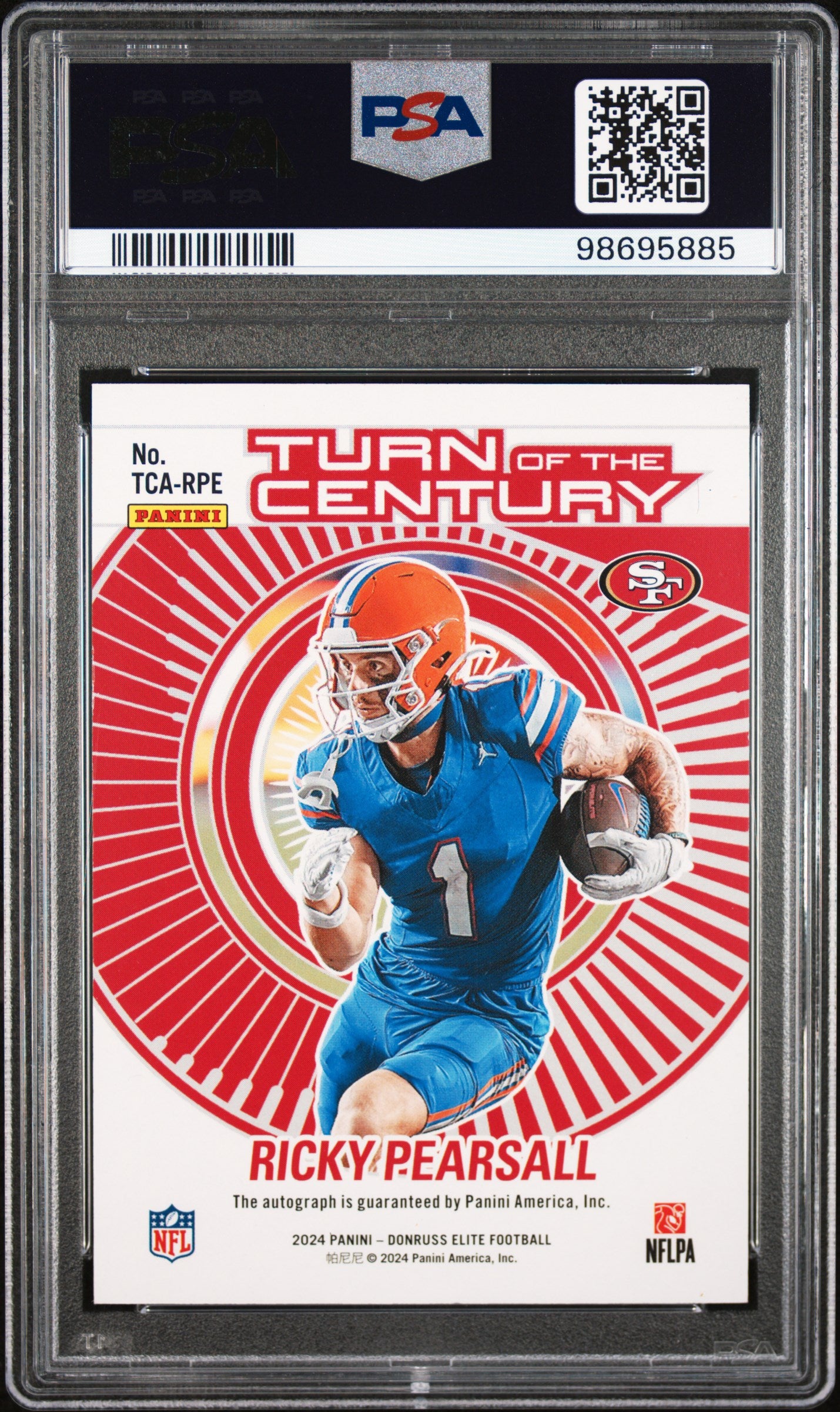 2024 Panini Donruss Elite Turn of the Century Autographs Orange Ricky Pearsall #TCARPE /99 PSA 9