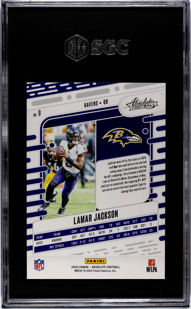 2024 Panini Absolute #9 Lamar Jackson Retail SGC 8.5