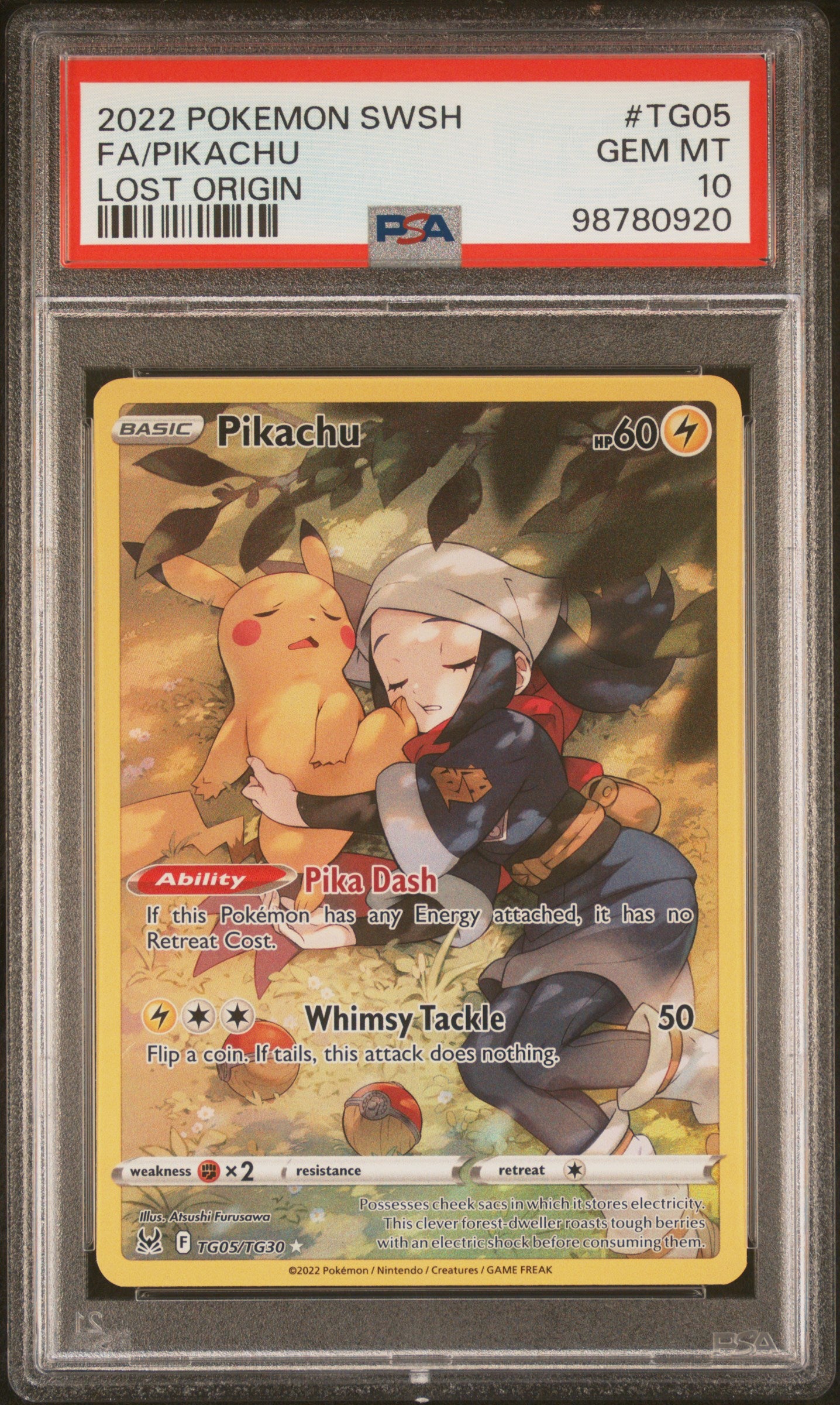 2022 Pokémon SWSH Lost Origin Trainer Gallery Pikachu #TG05/TG30 PSA 10