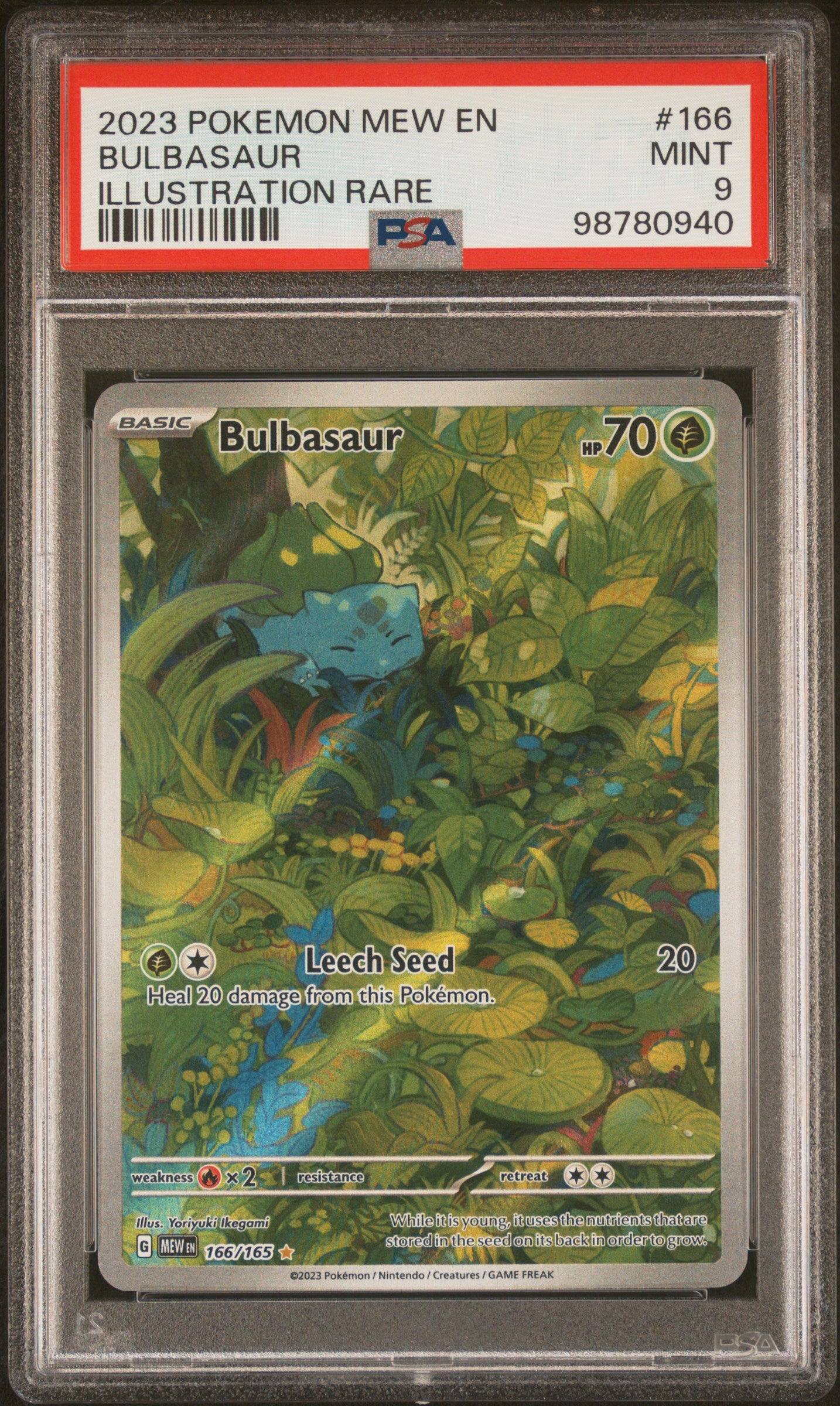 2023 Pokemon Scarlet & Violet 151 Illustration Rare Bulbasaur #166 PSA 9