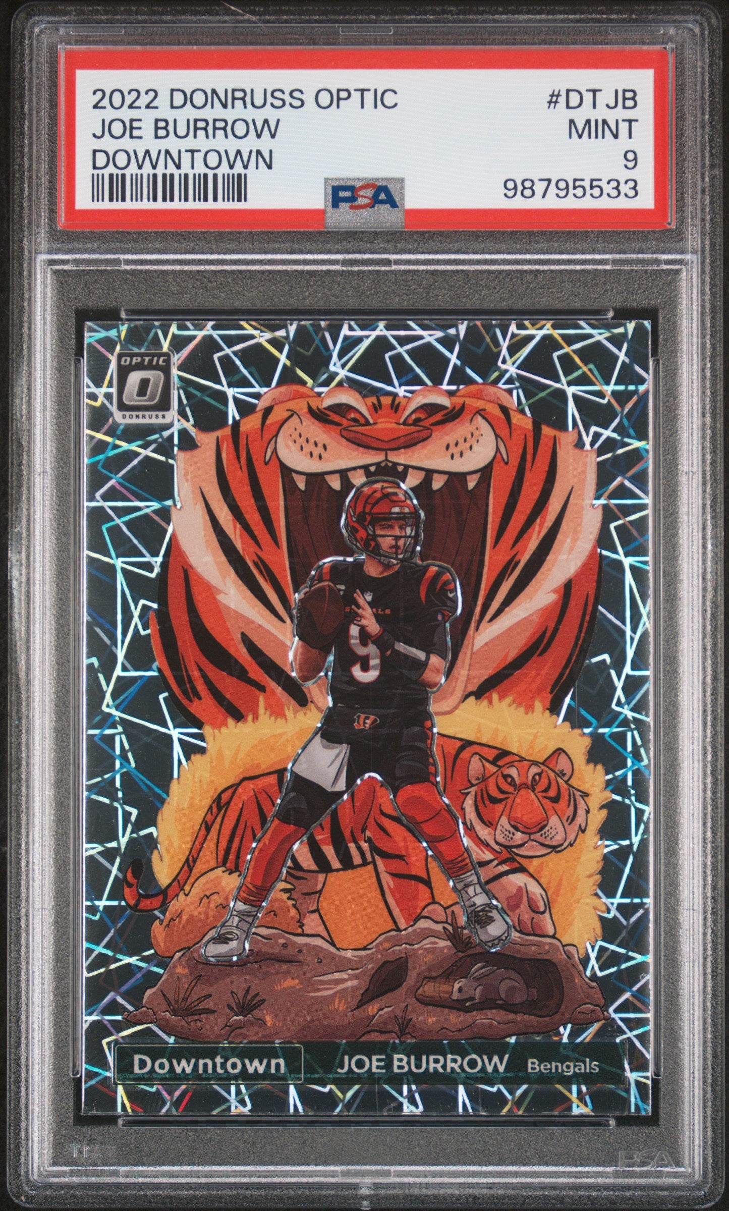 2022 Donruss Optic Downtown Joe Burrow #20 PSA 9