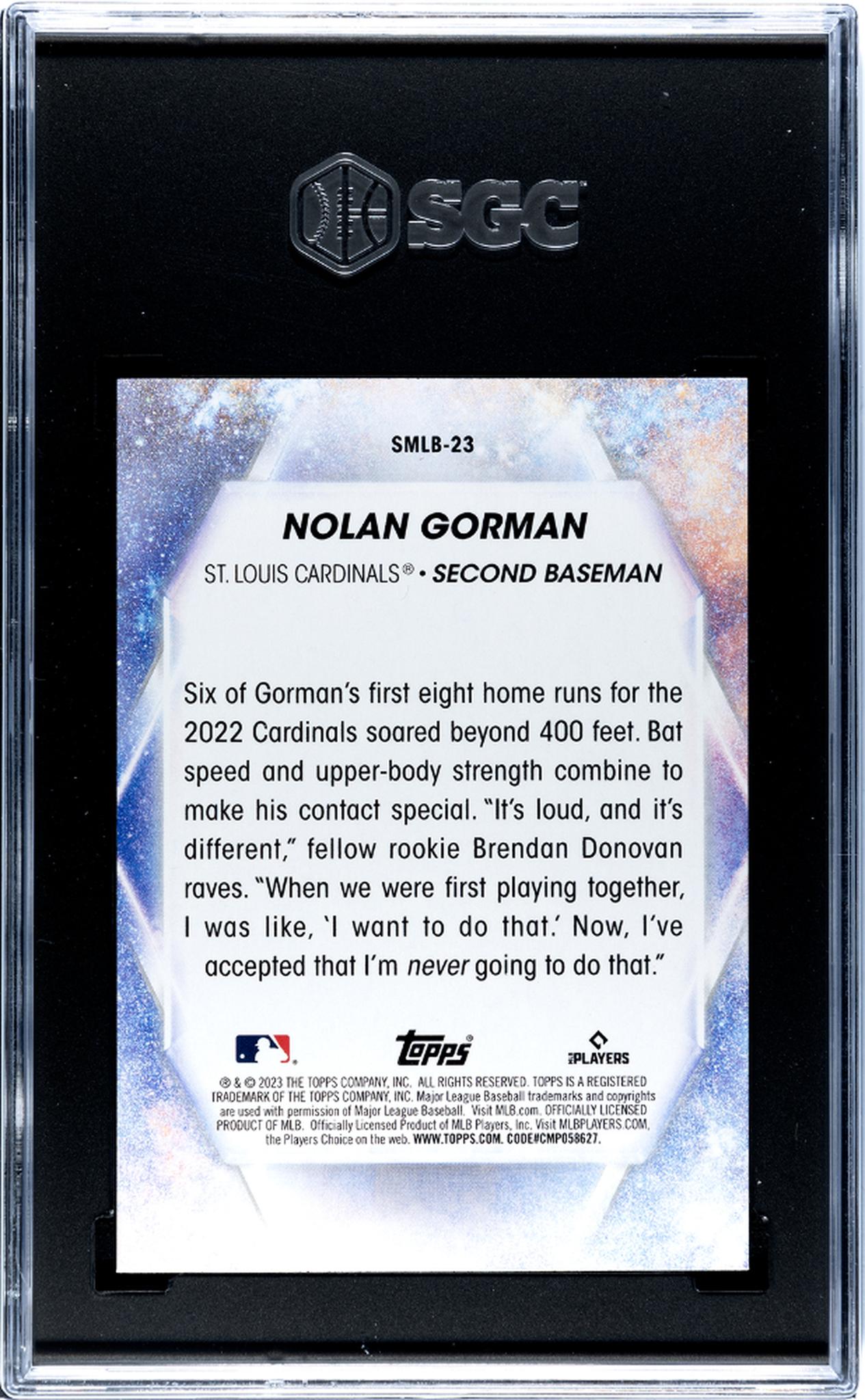 2023 Topps #SMLB-23 Nolan Gorman Stars of MLB SGC 10