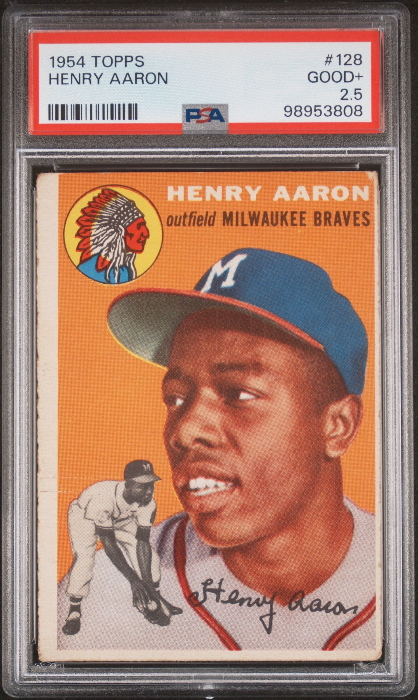 1954 Topps #128 Hank Aaron PSA 2