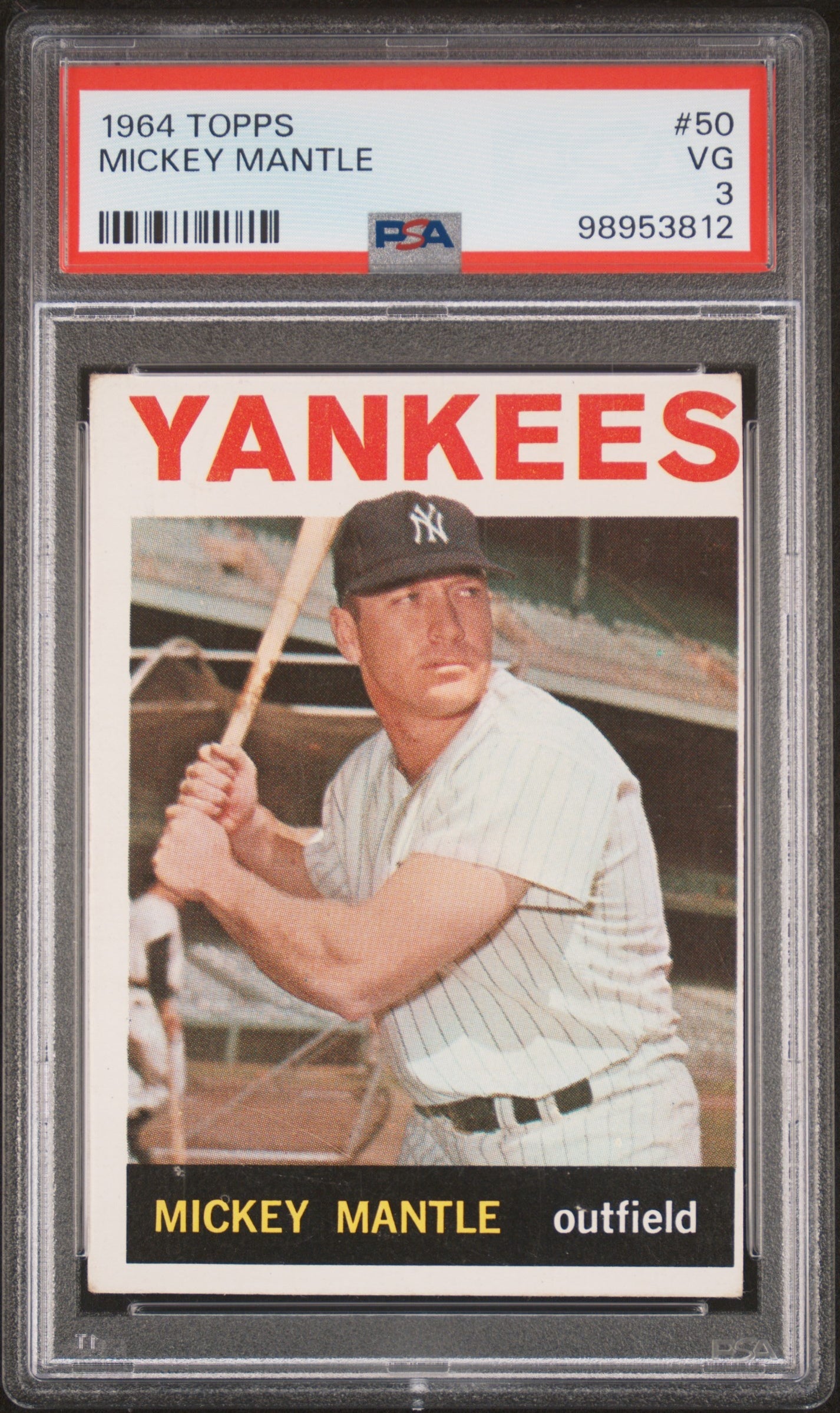 1964 Topps #50 Mickey Mantle PSA 3