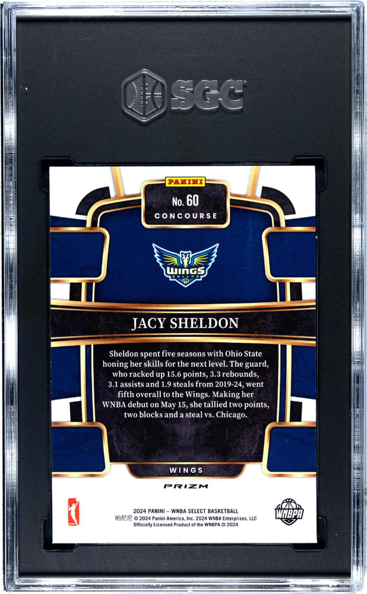 2024 Panini Select Flash Prizm Jacy Sheldon #60 RC SGC 9.5