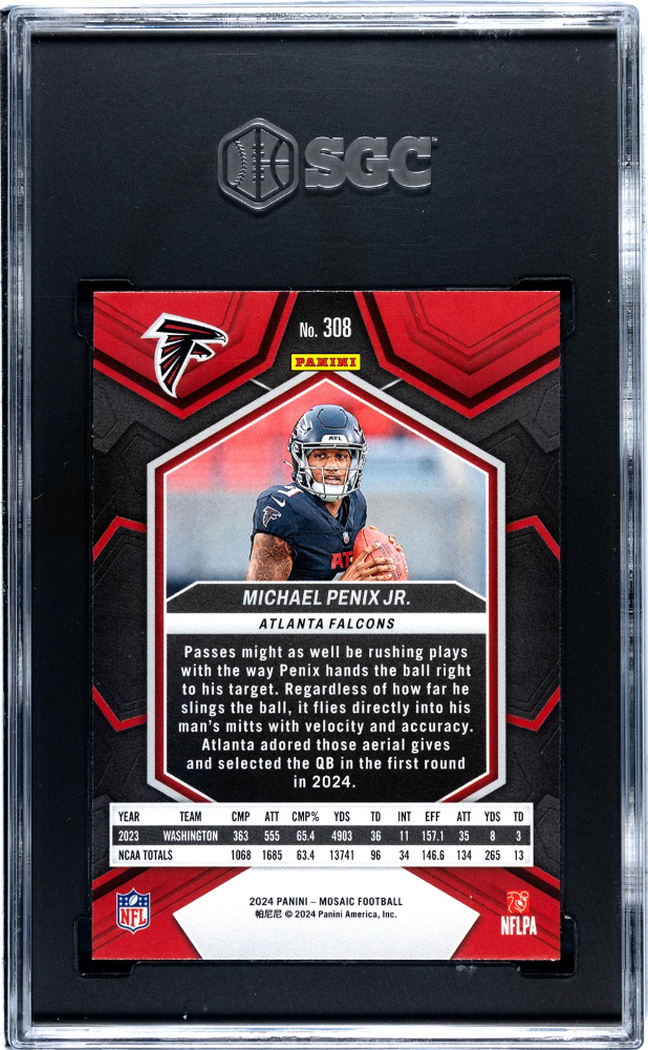 2024 Panini Mosaic #308 Michael Penix Jr. SGC 10