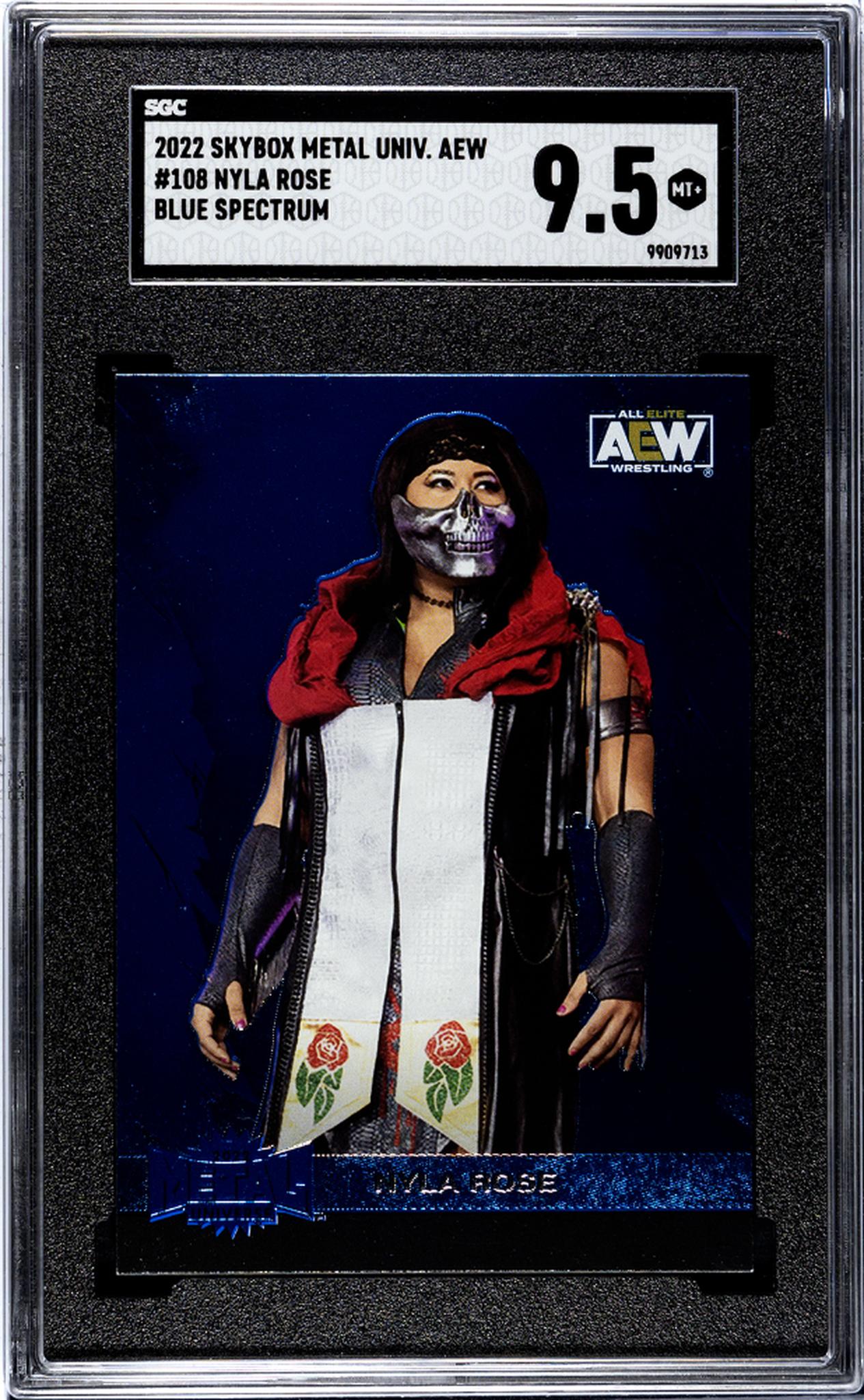 2022 Skybox Metal Universe Aew #108 Nyla Rose Blue Spectrum SGC 9.5