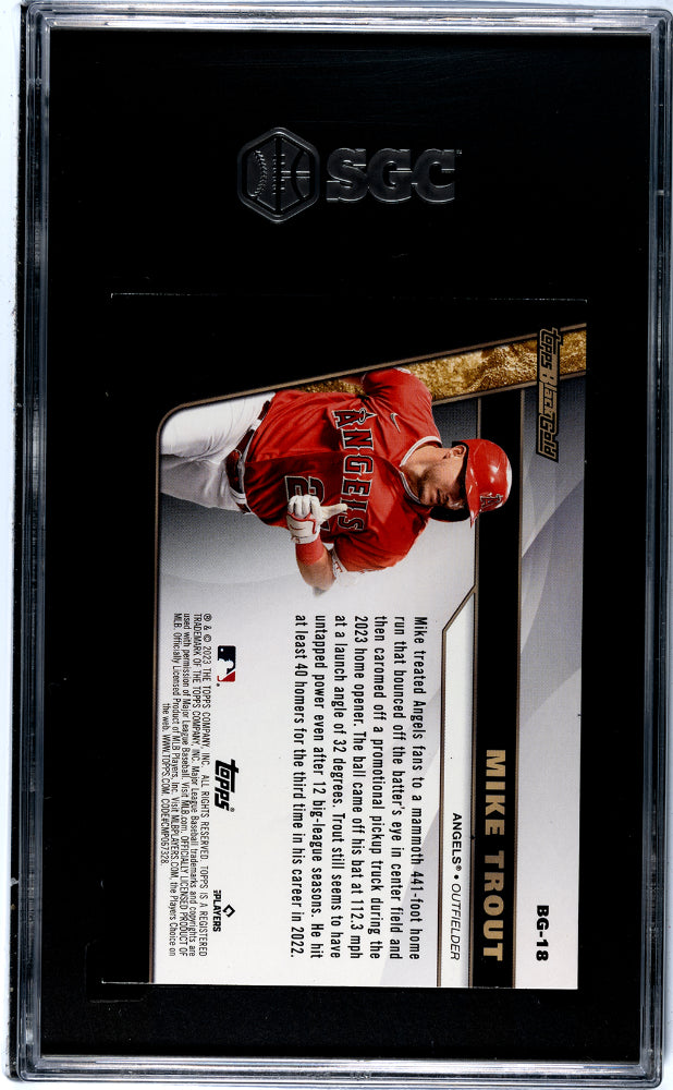 2023 Topps Update #BG-18 Mike Trout Black Gold SGC 9