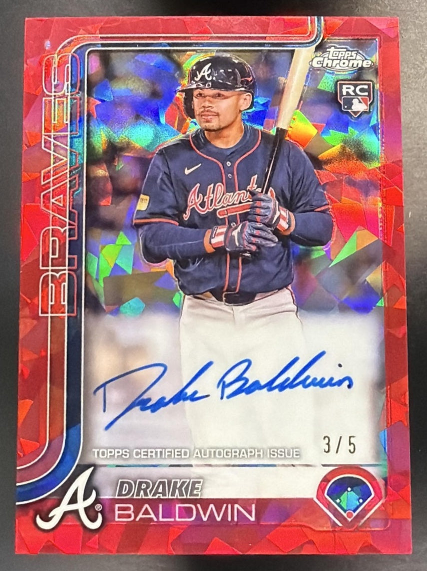 2025 Topps Chrome Update Sapphire Drake Baldwin #USA-DB Auto Red Refractor /5 RC