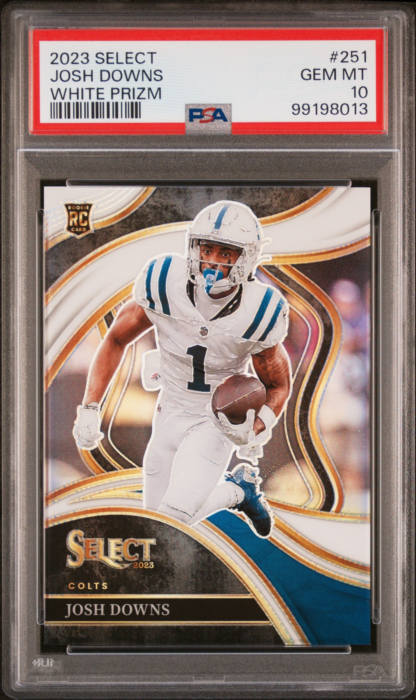 2023 Panini Select White Prizm Josh Downs #251 RC Club Level /35 PSA 10