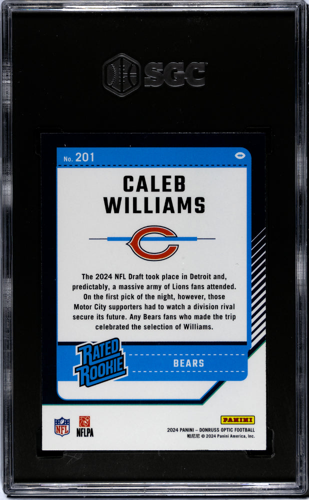 2024 Panini Donruss Optic Caleb Williams #201 RC SGC 10