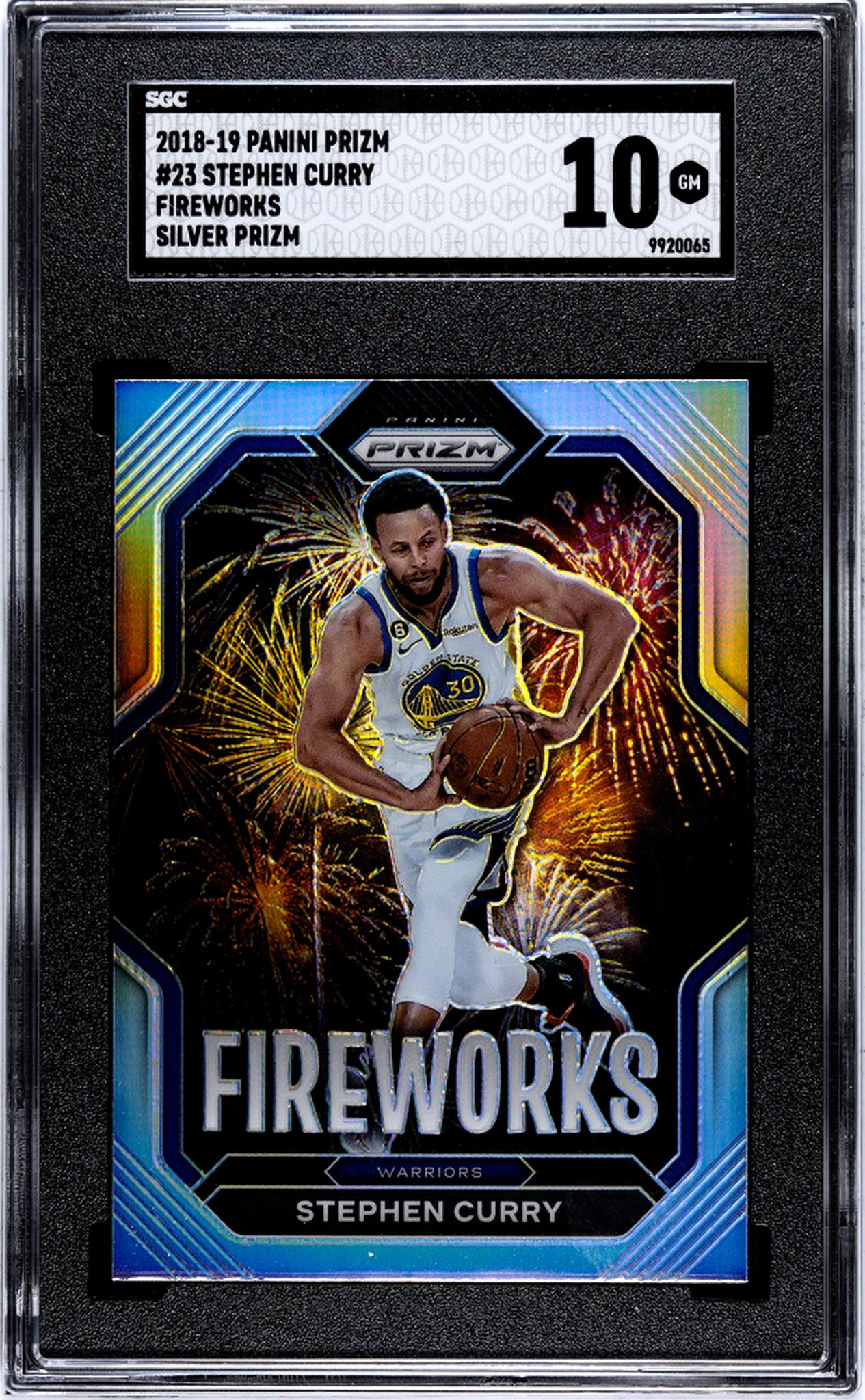 2022 Panini Prizm Stephen Curry Fireworks #19 SGC 10