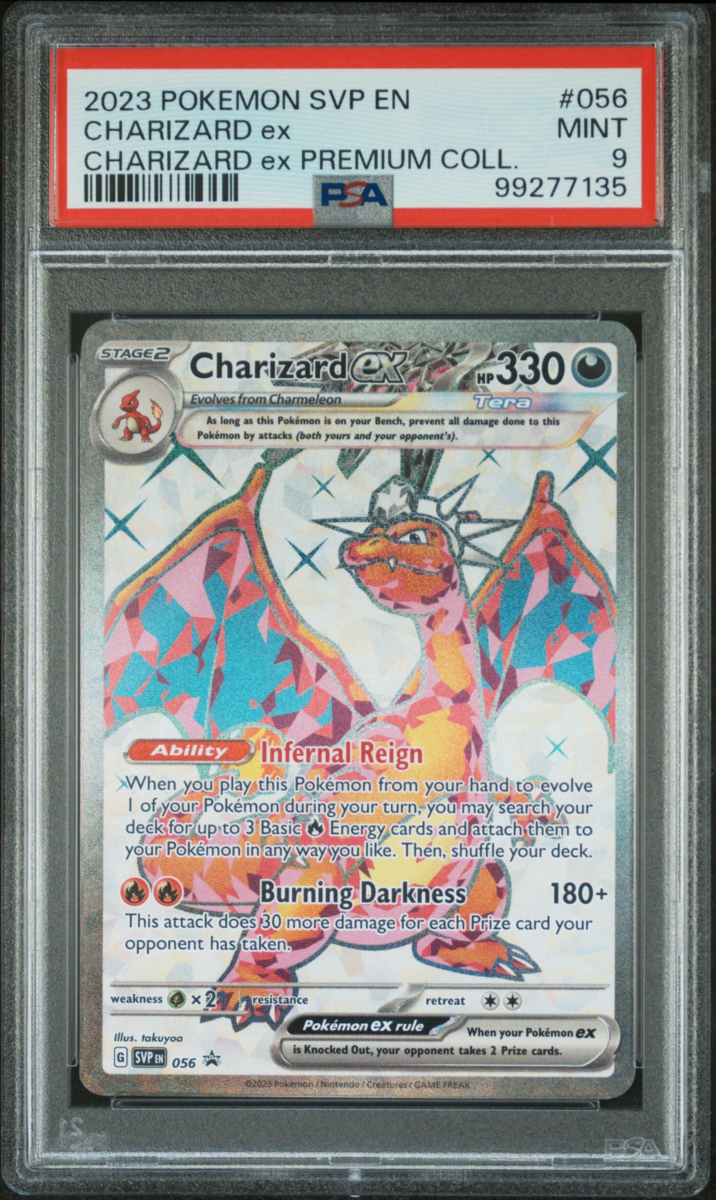 2023 Pokémon Scarlet & Violet Promo Full Art Charizard #SVP056 Tera ex PSA 9