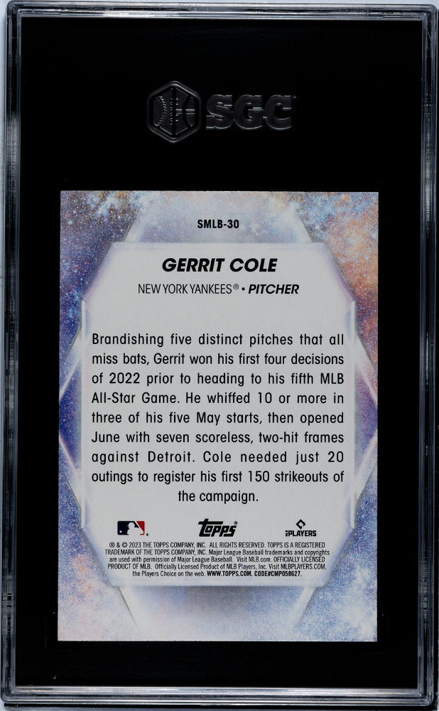 2023 Topps #SMLB-30 Gerrit Cole Stars of MLB SGC 10