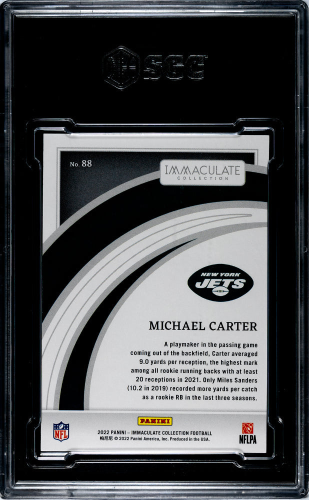 2022 Panini Immaculate Col. #88 Michael Carter Emerald 8/23 SGC 8.5