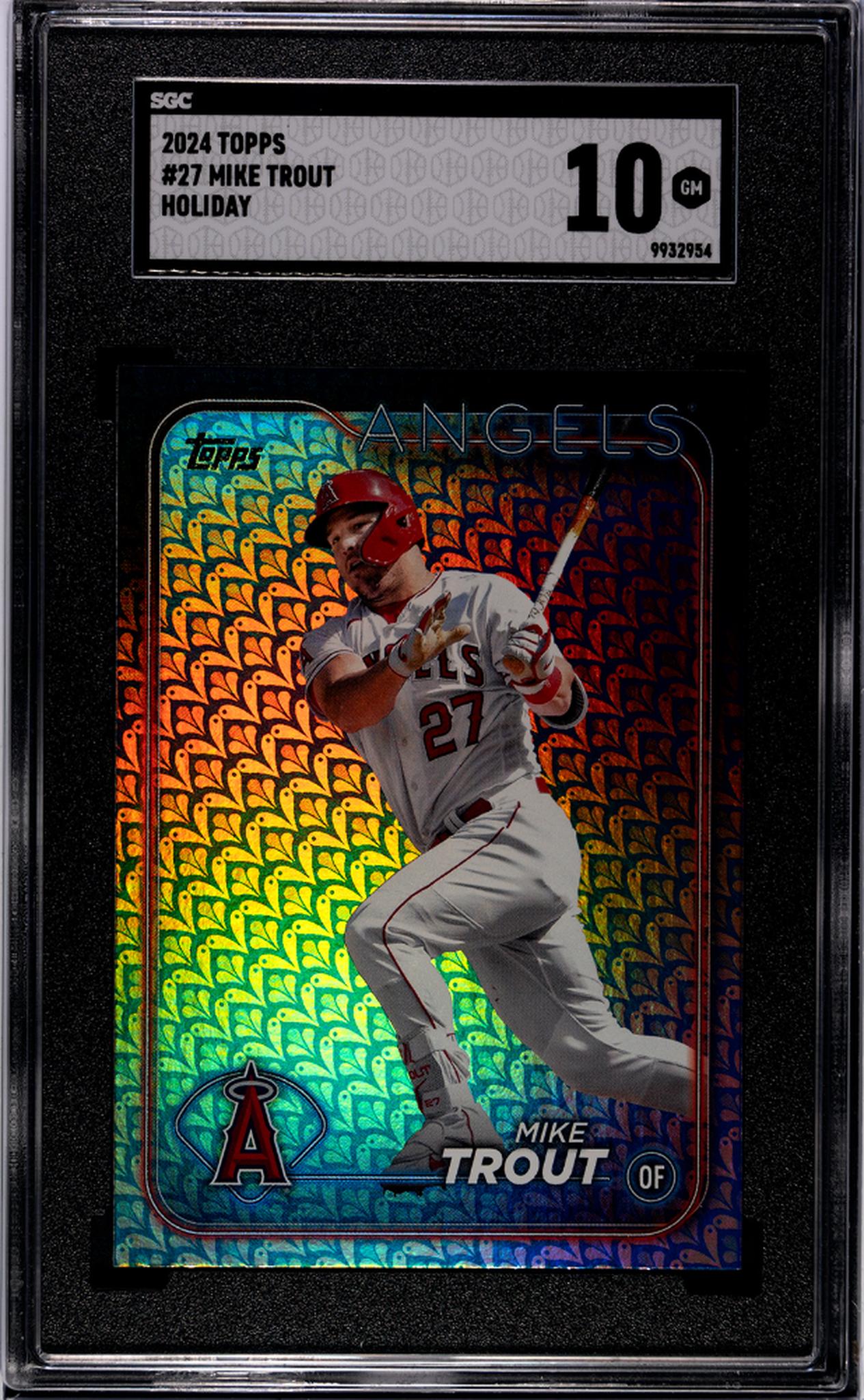 2024 Topps Series 1 Holiday Mike Trout #27 SGC 10