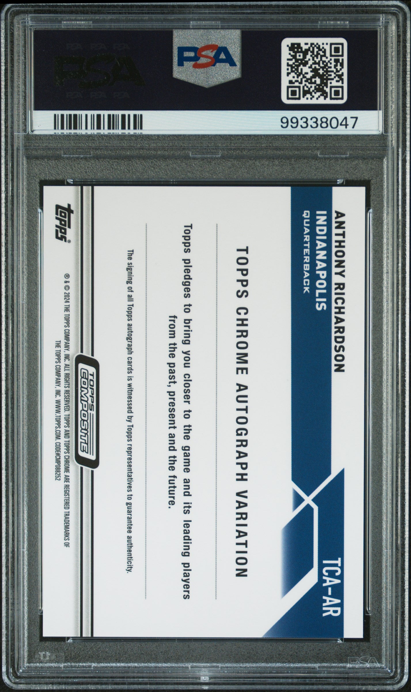 2023 Topps Chrome Geometric Anthony Richardson #TCAAR RC Auto PSA 10
