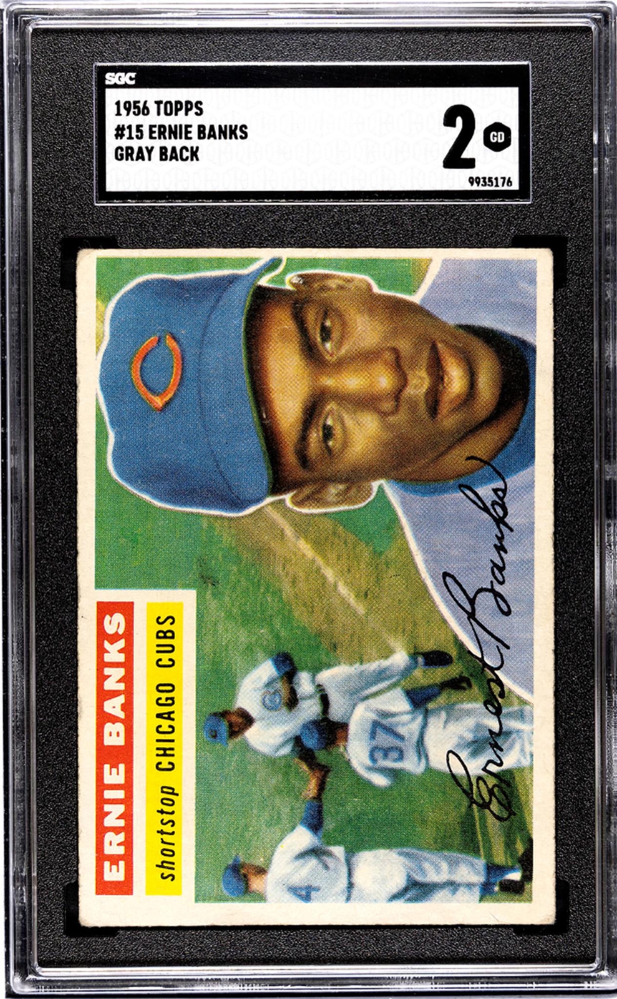 1956 Topps #15 Ernie Banks SGC 2