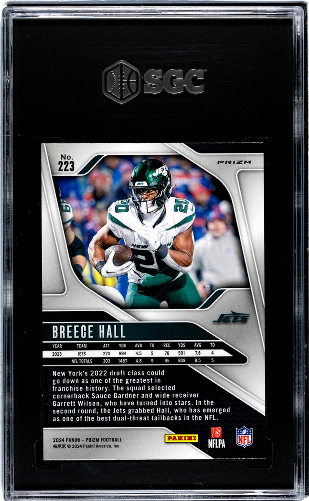 2024 Panini Prizm Silver Prizm Breece Hall #223 SGC 9