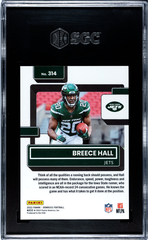 2022 Donruss #314 Breece Hall Premium Press Proof SGC 9