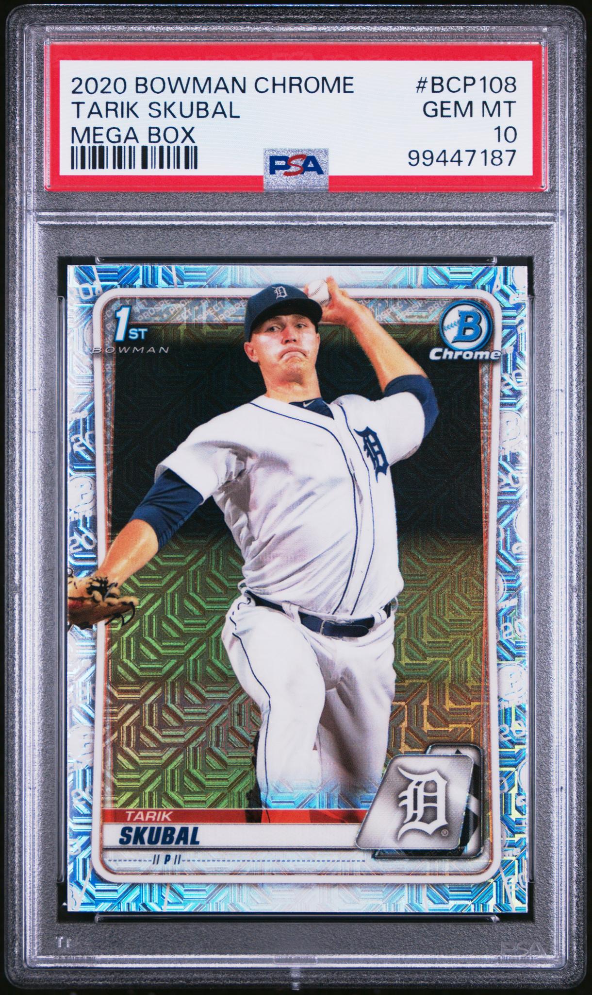 2020 Bowman Chrome Megabox Mojo Refractor Tarik Skubal #BCP108 1st Bowman PSA 10