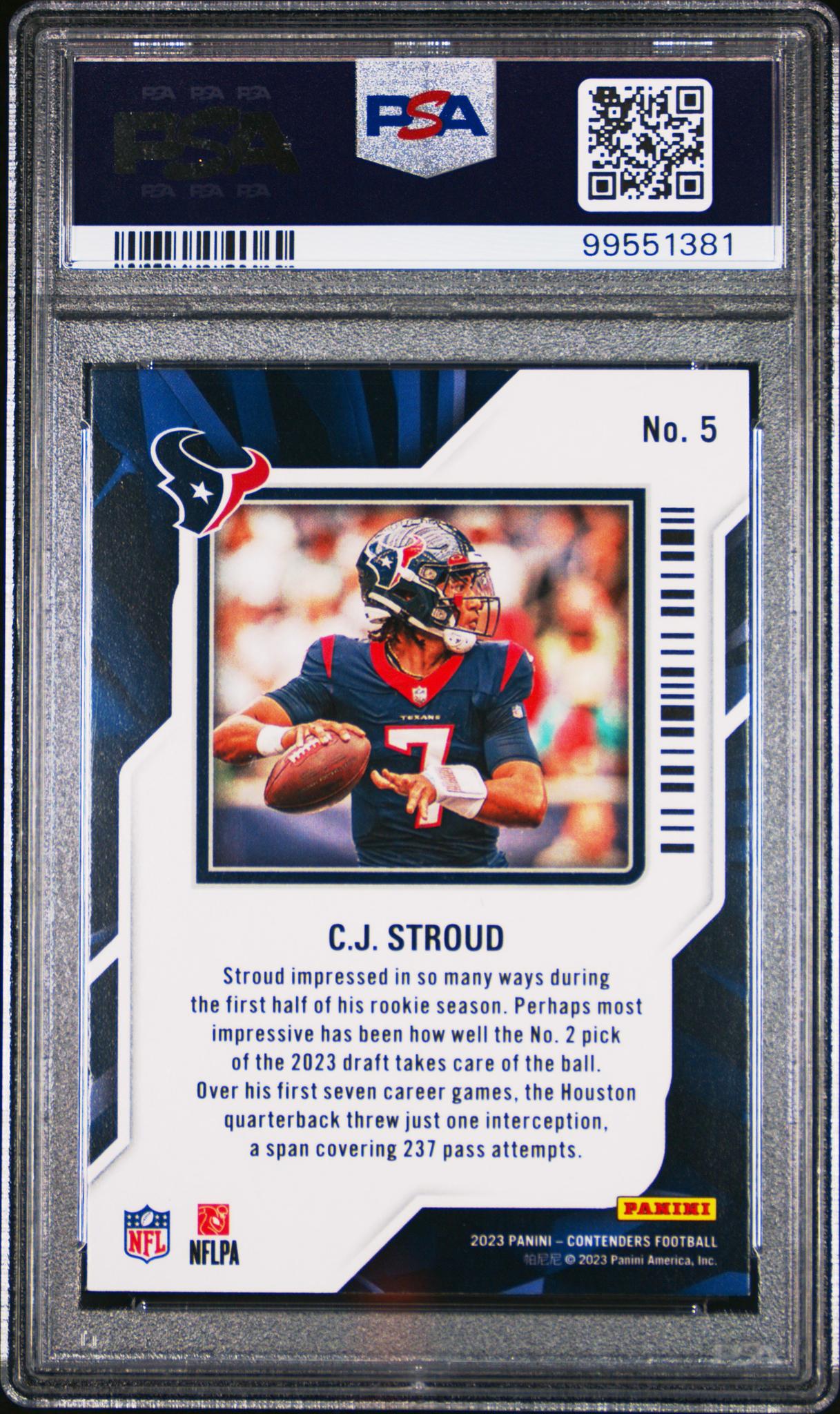 2023 Contenders #5 CJ Stroud Rookie of the Year PSA 9