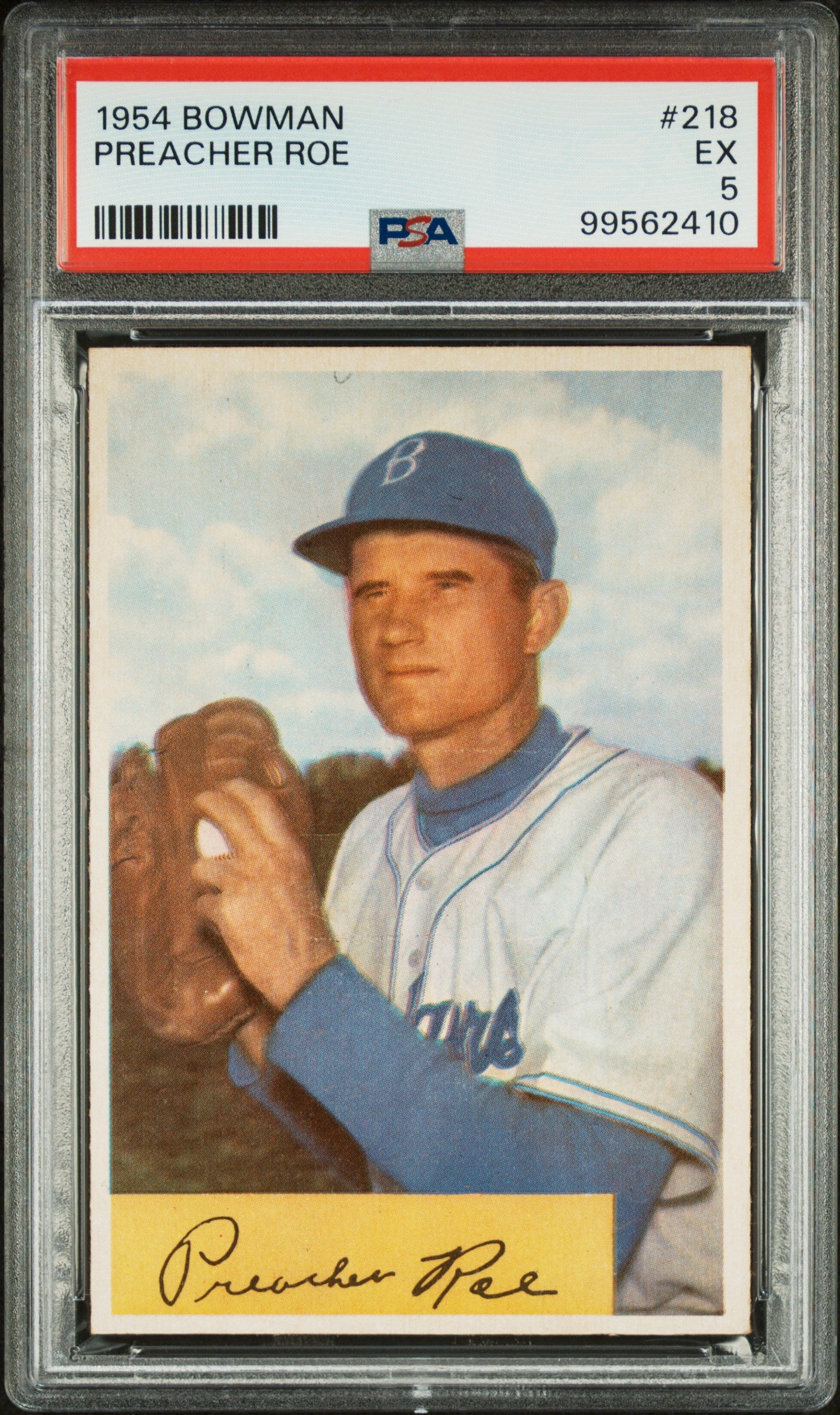 1954 Bowman Baseball Preacher Roe #218 PSA 5