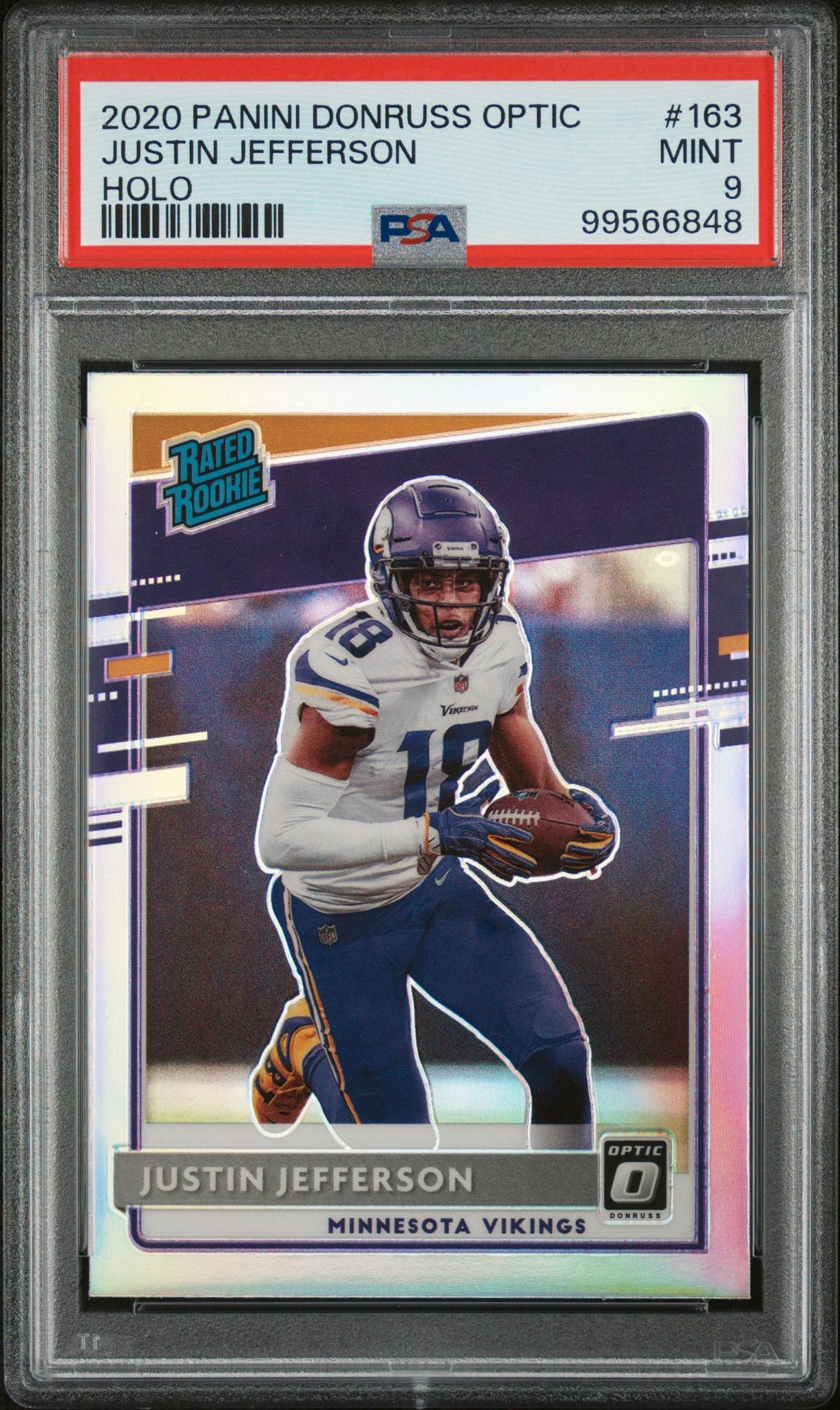 2020 Panini Donruss Optic Holo Justin Jefferson #163 RC PSA 9