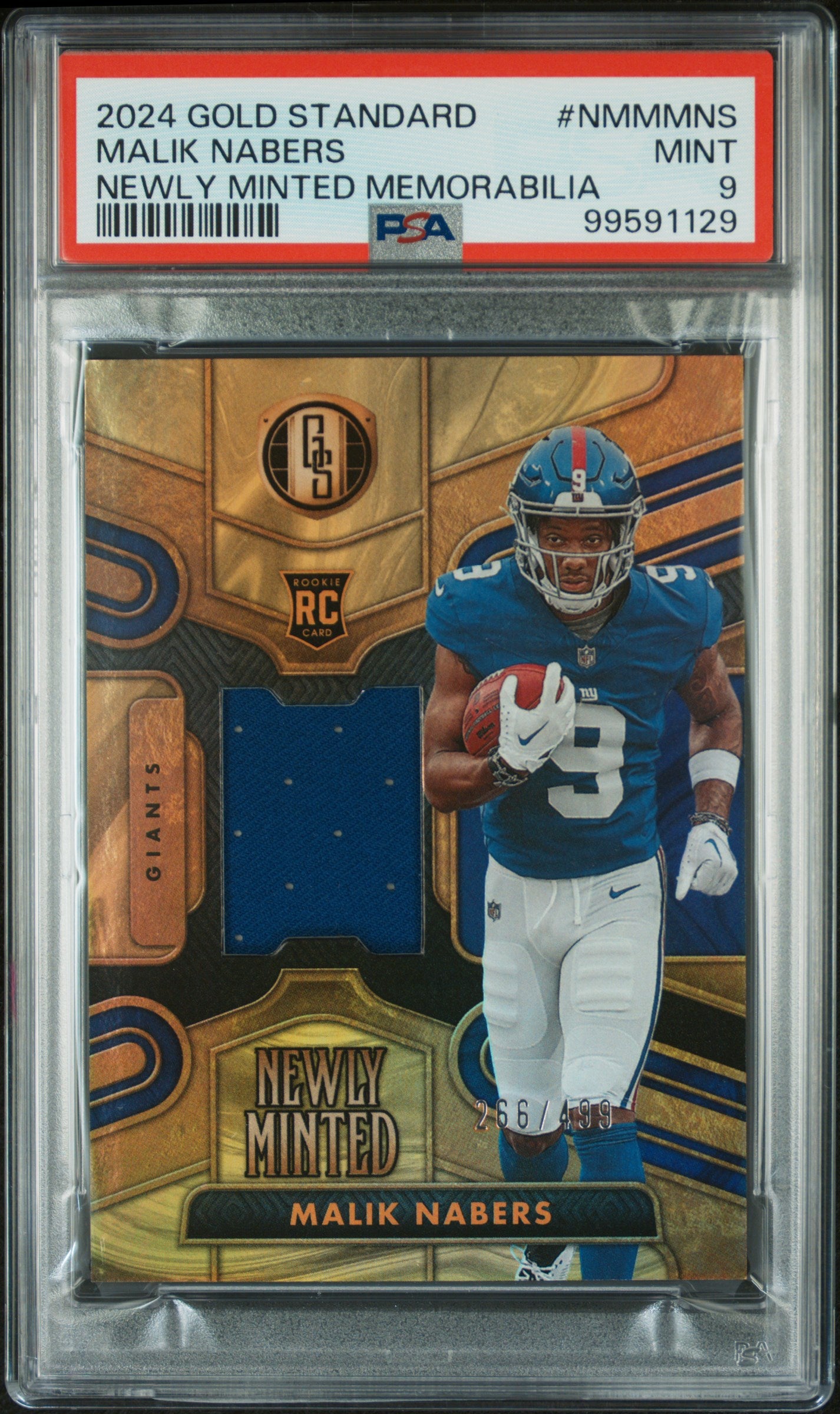 2024 Gold Standard #NMM-MNS Malik Nabers Newly Minted /499 PSA 9