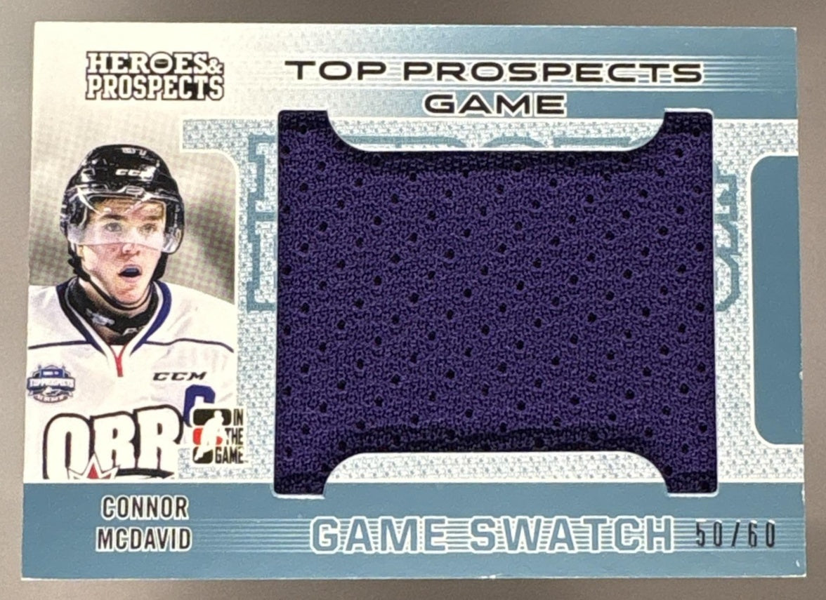 2014 In The Game Heroes & Prospects Connor McDavid Game-Used Jumbo Patch /60