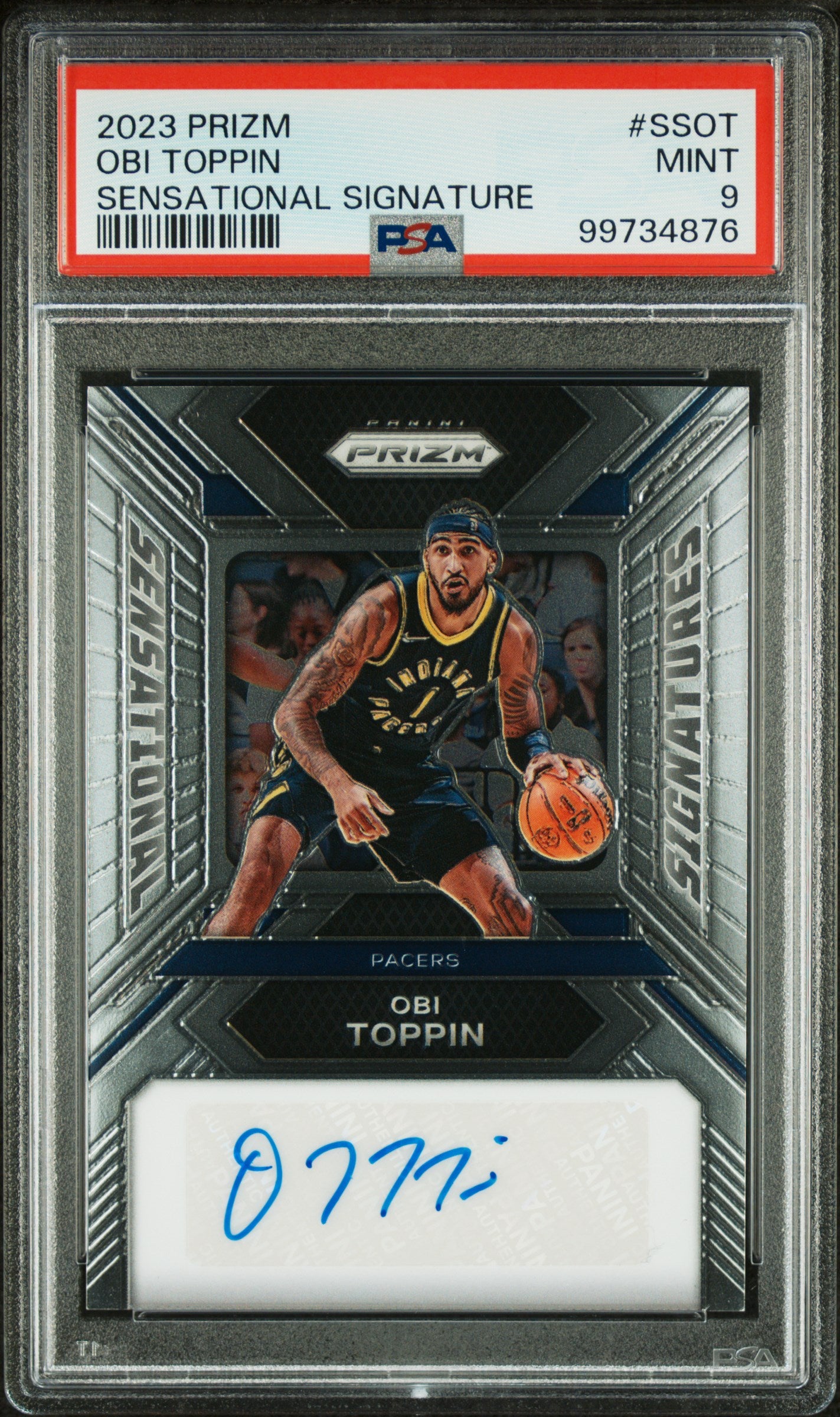 2023 Panini Prizm Sensational Signatures Obi Toppin #SS-OT Auto PSA 9