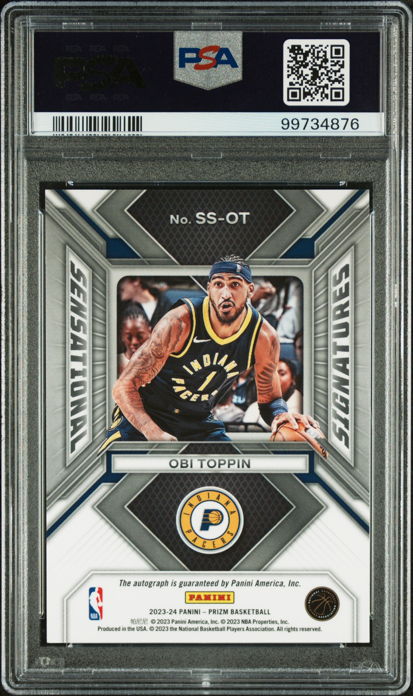 2023 Panini Prizm Sensational Signatures Obi Toppin #SS-OT Auto PSA 9