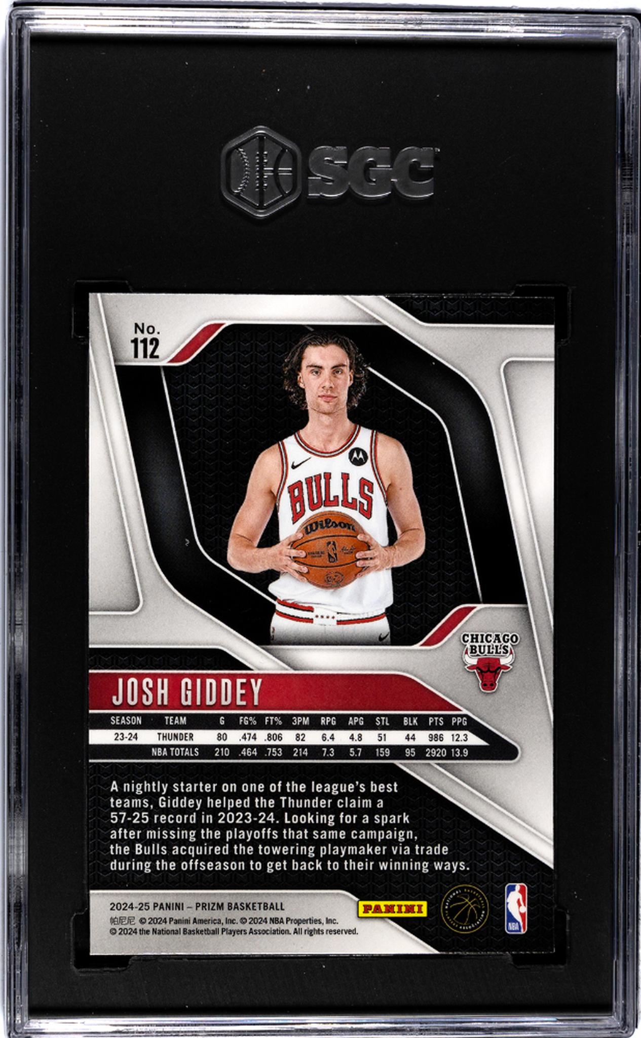 2024-25 Panini Prizm #112 Josh Giddey SGC 10