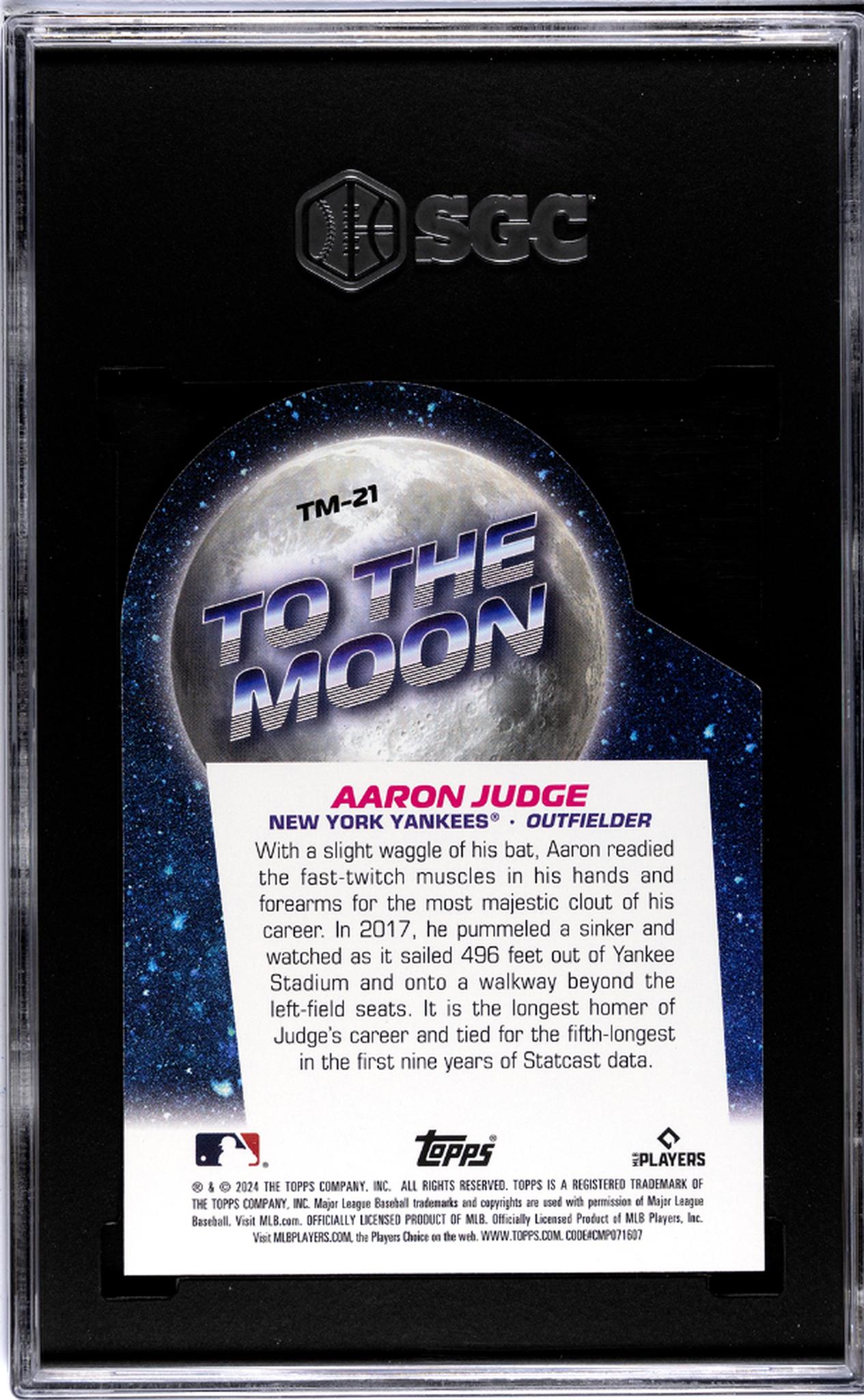 2024 Topps Big League #TM-21 Aaron Judge To The Moon Die-Cut SGC 9