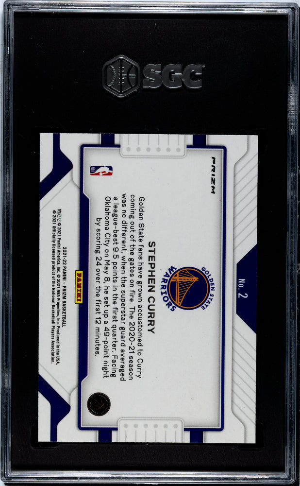 2021 Panini Prizm #2 Stephen Curry Widescreen Silver Fast Break SGC 9.5